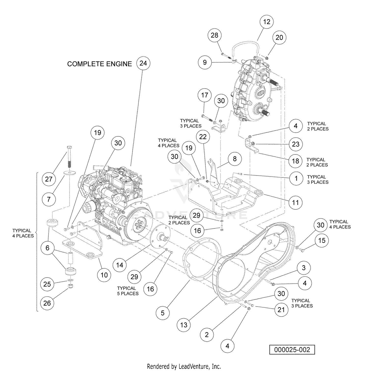 Kubota D722 Diesel Engine Mounting