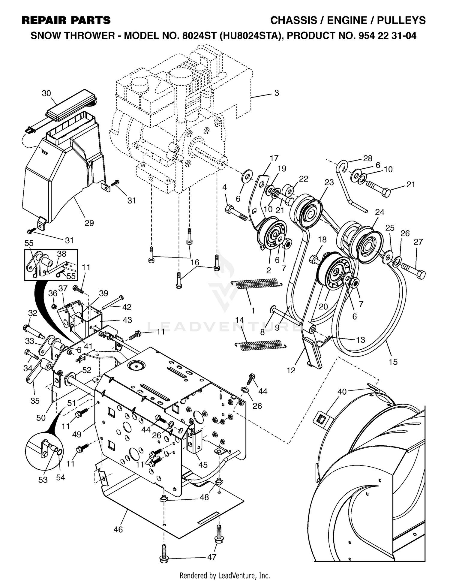 CHASSIS, ENGINE & PULLEYS