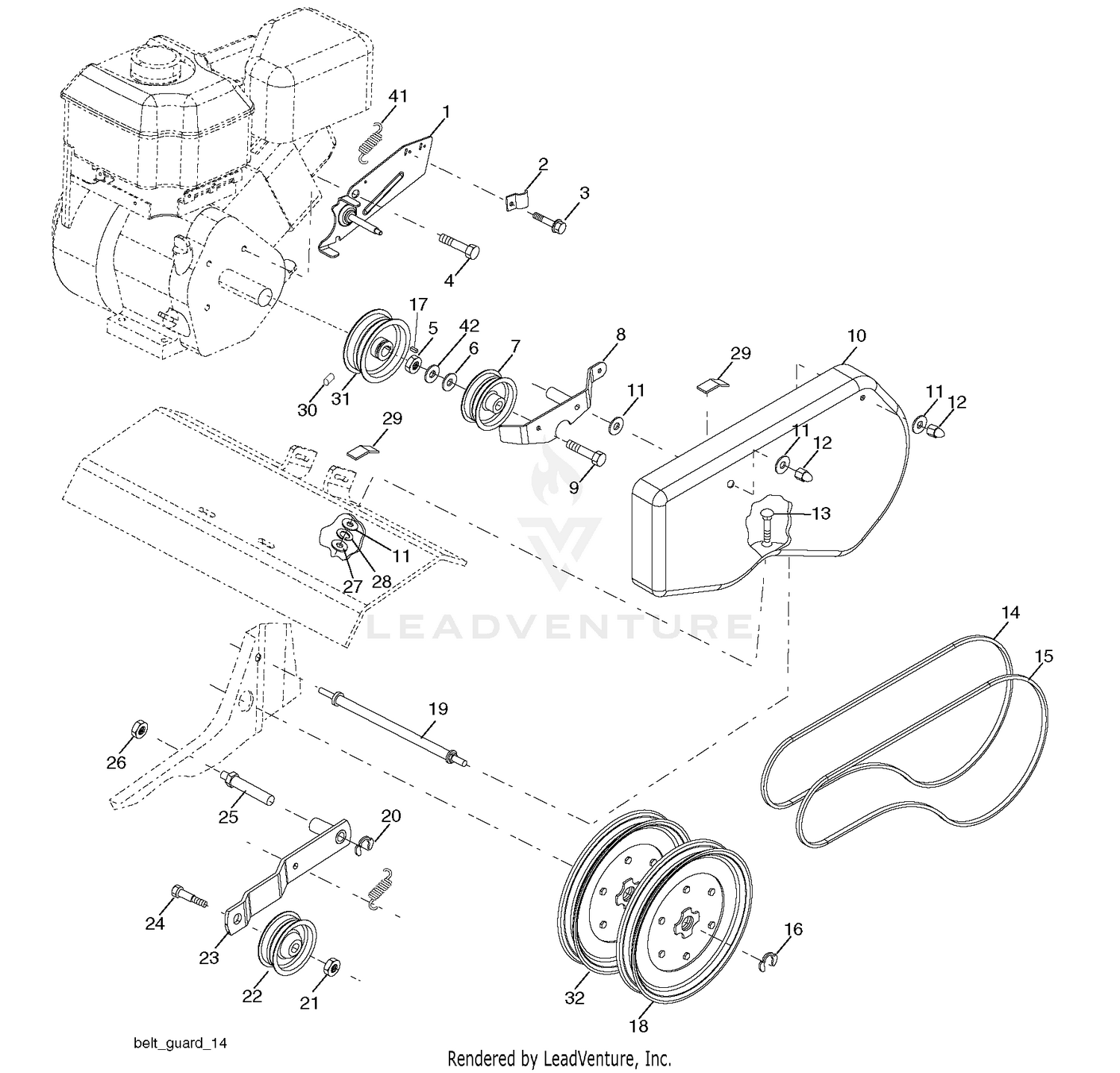 Belt Guard And Pulley Assembly
