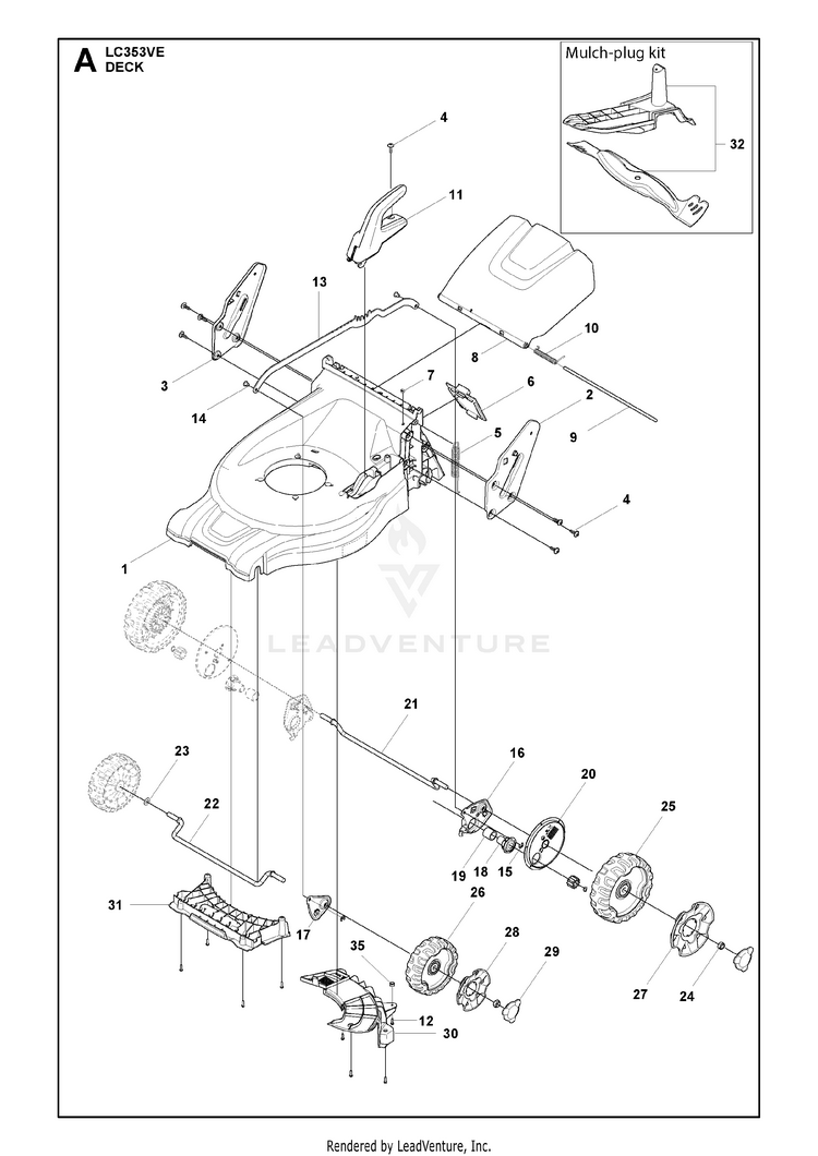 Husqvarna LC353 VE - 970541701 (2022) Walk Behind Mower | Partswarehouse