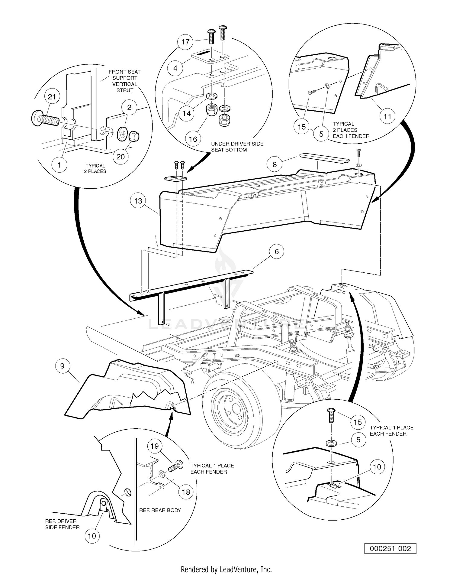 REAR BODY AND FENDER - ELECTRIC VEHICLE