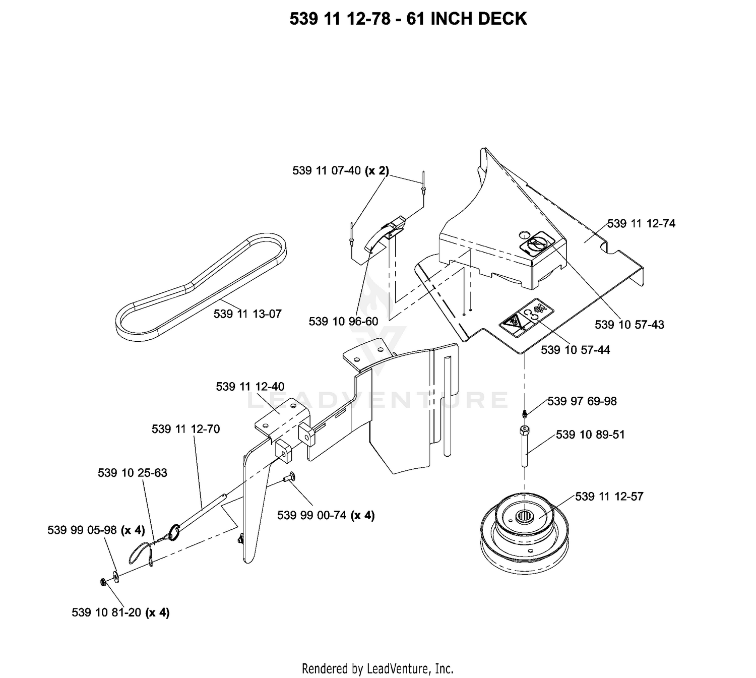 Accessory Drive Kit 539111278 - 61 Inch Deck