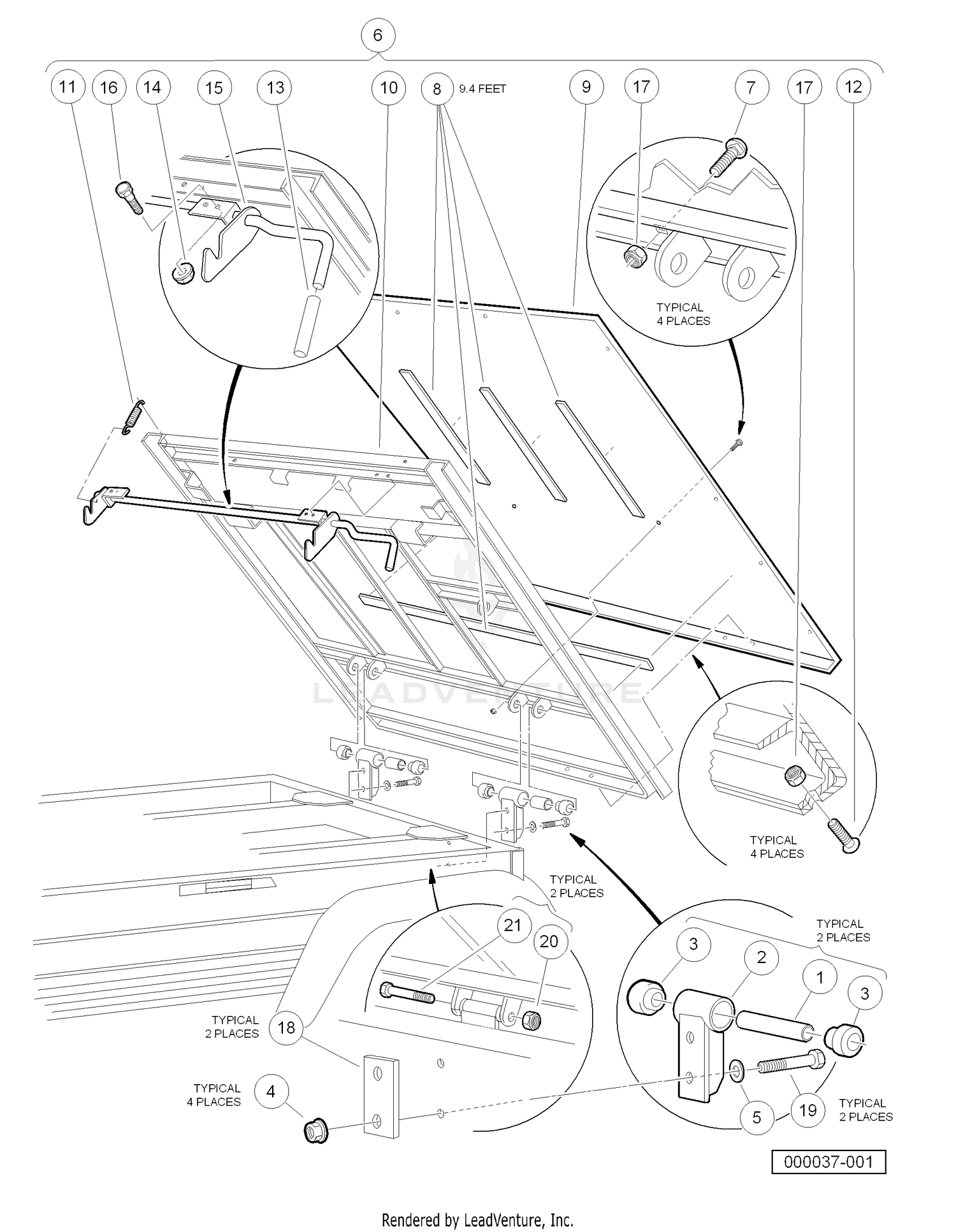 Tilt Bed, Hinge, and Latch