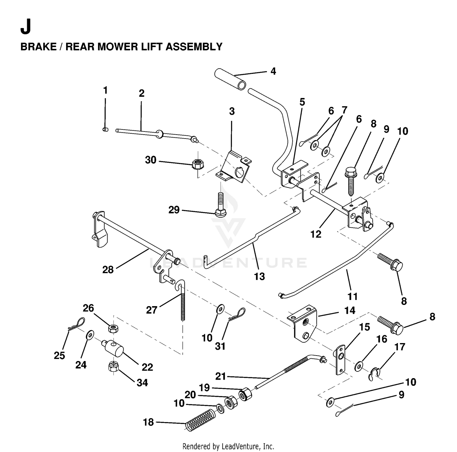 BRAKE / REAR MOWER LIFT