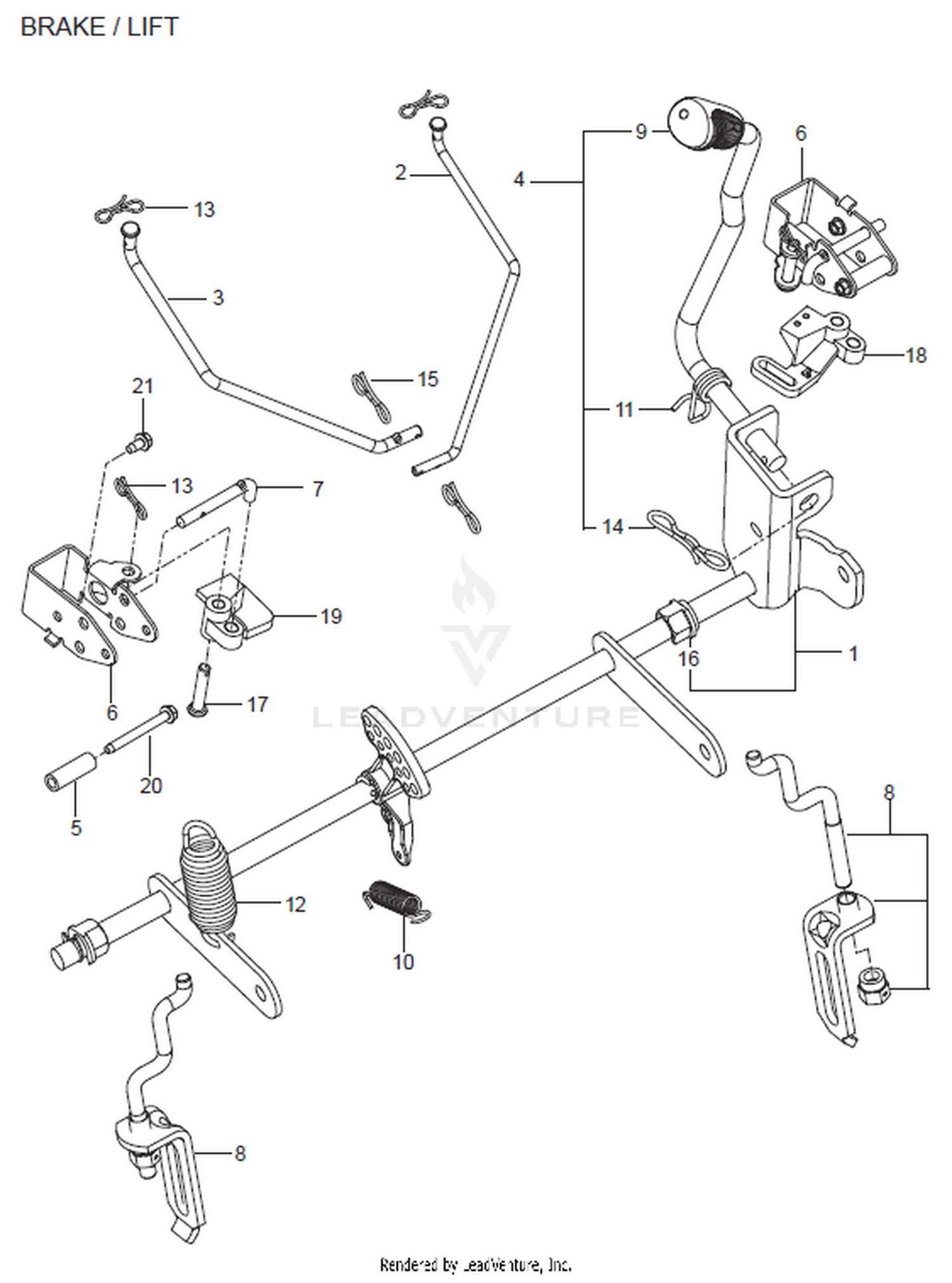 BRAKE / REAR MOWER LIFT