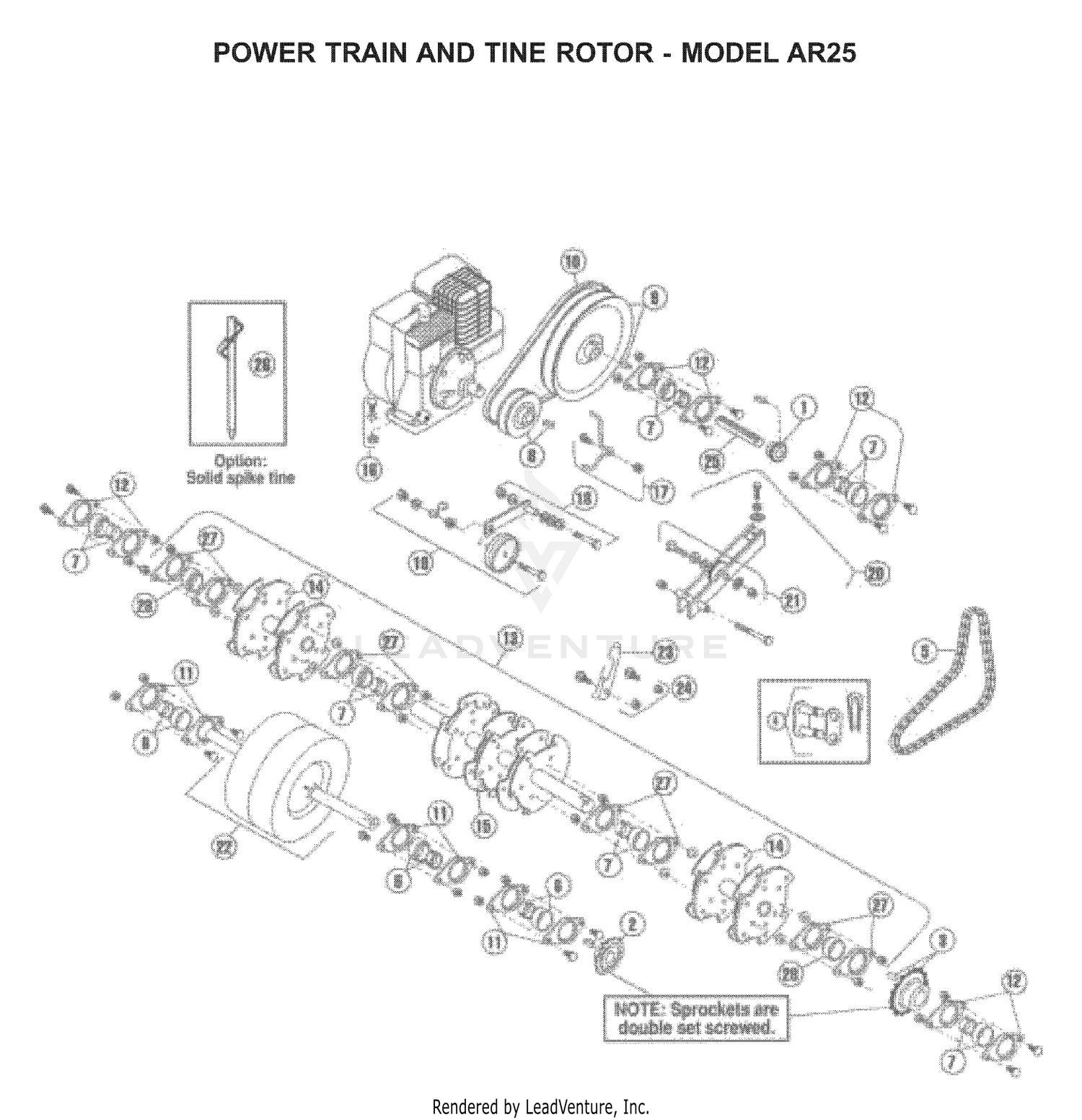 POWER TRAIN & TINE MOTOR