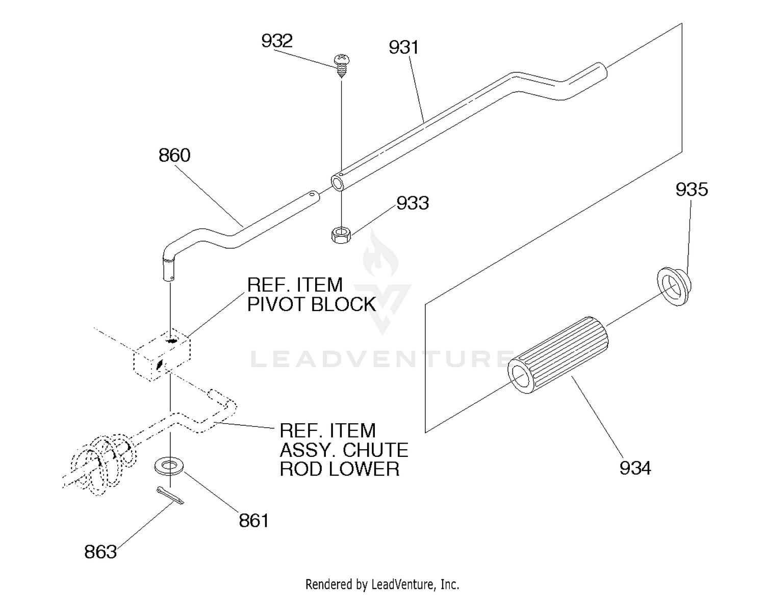Chute Control Rod Repair Parts