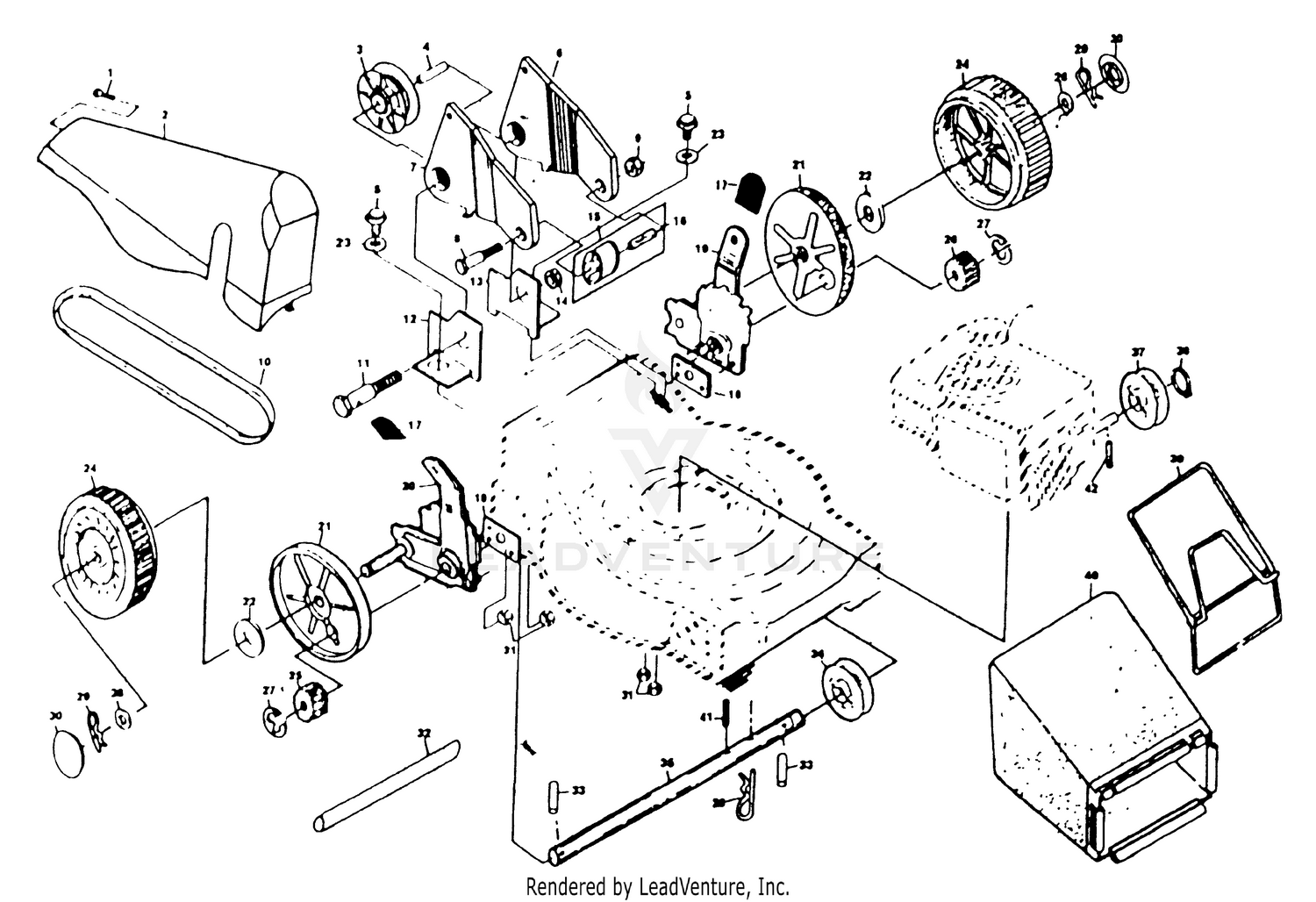 22" Rotary Lawn Mower (View B)