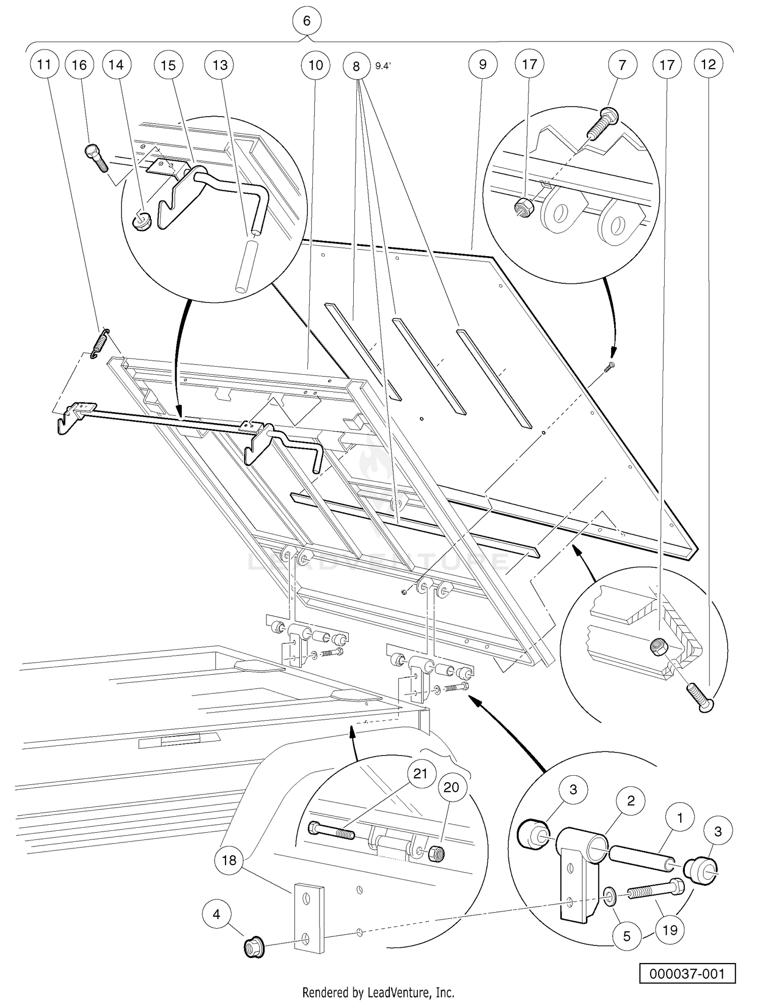 Tilt Bed, Hinge and Latch