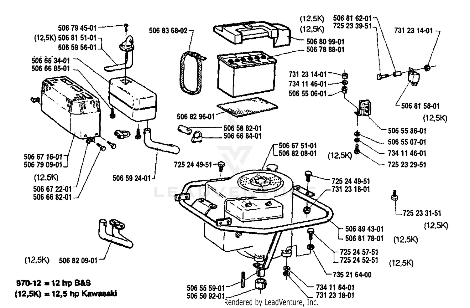 Engine Silencer & Battery Assembly