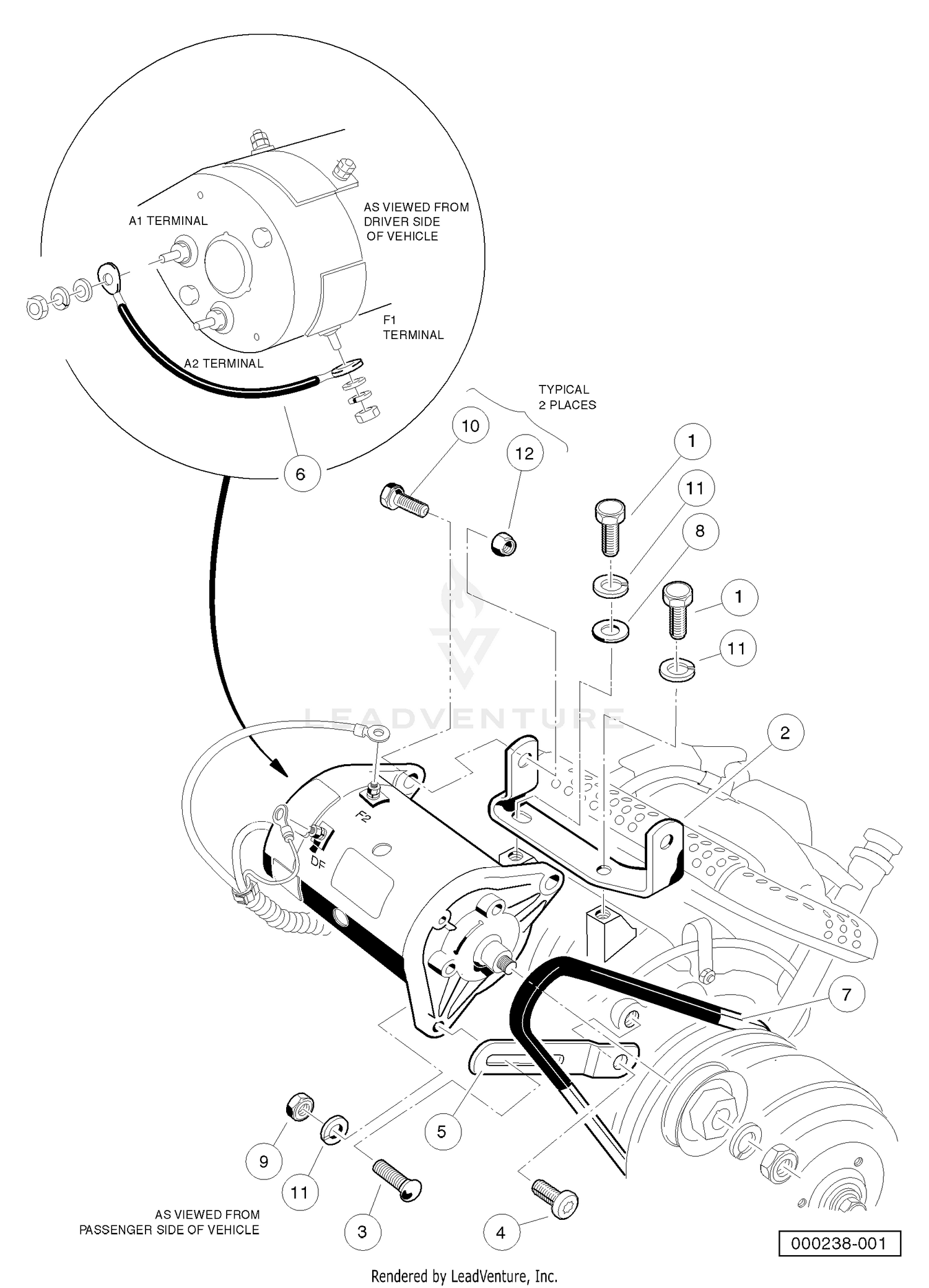 FE290 Starter and Generator Mounting