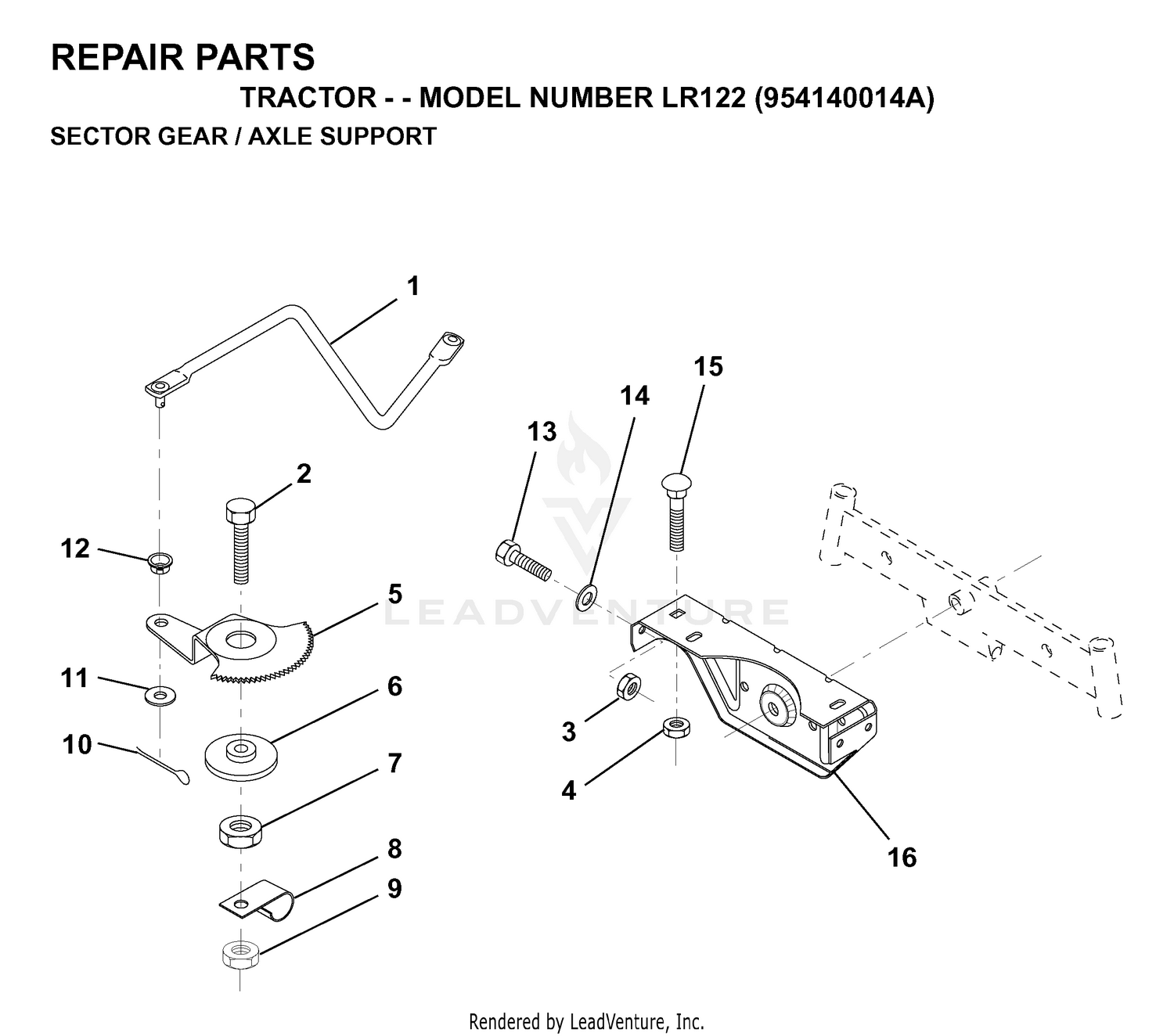 SECTOR GEAR / AXLE SUPPORT