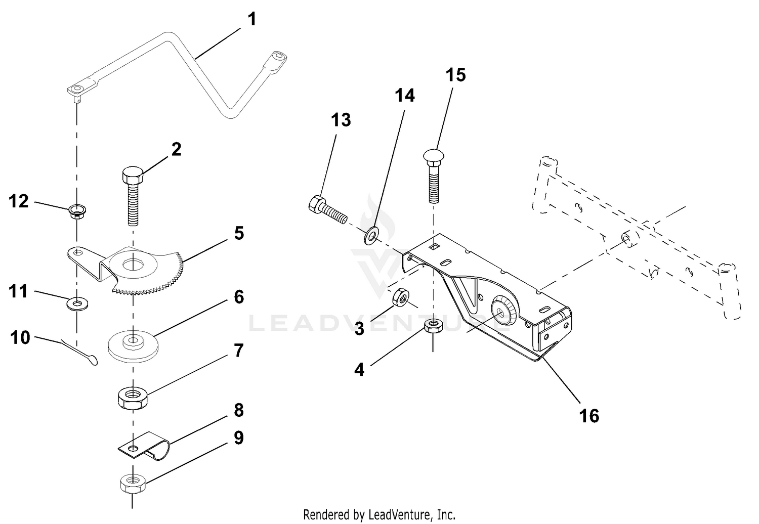 Sector Gear / Axle Support