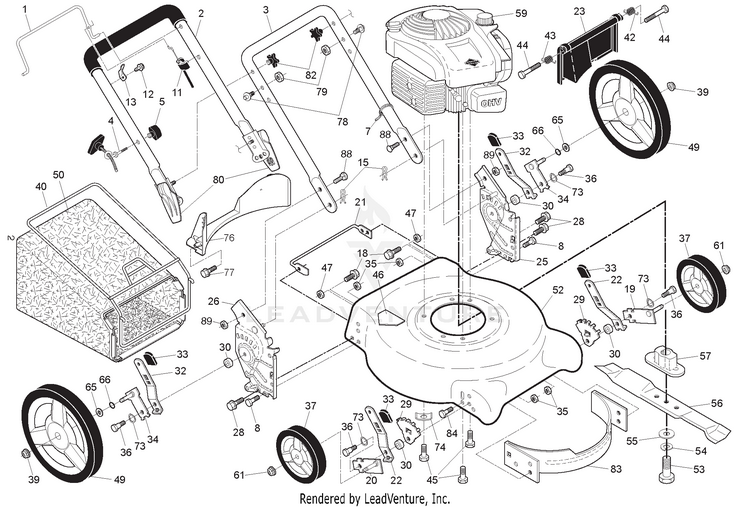 Husqvarna LC 153 - 96131003703 (2017-08) Walk Behind Mower | Partswarehouse