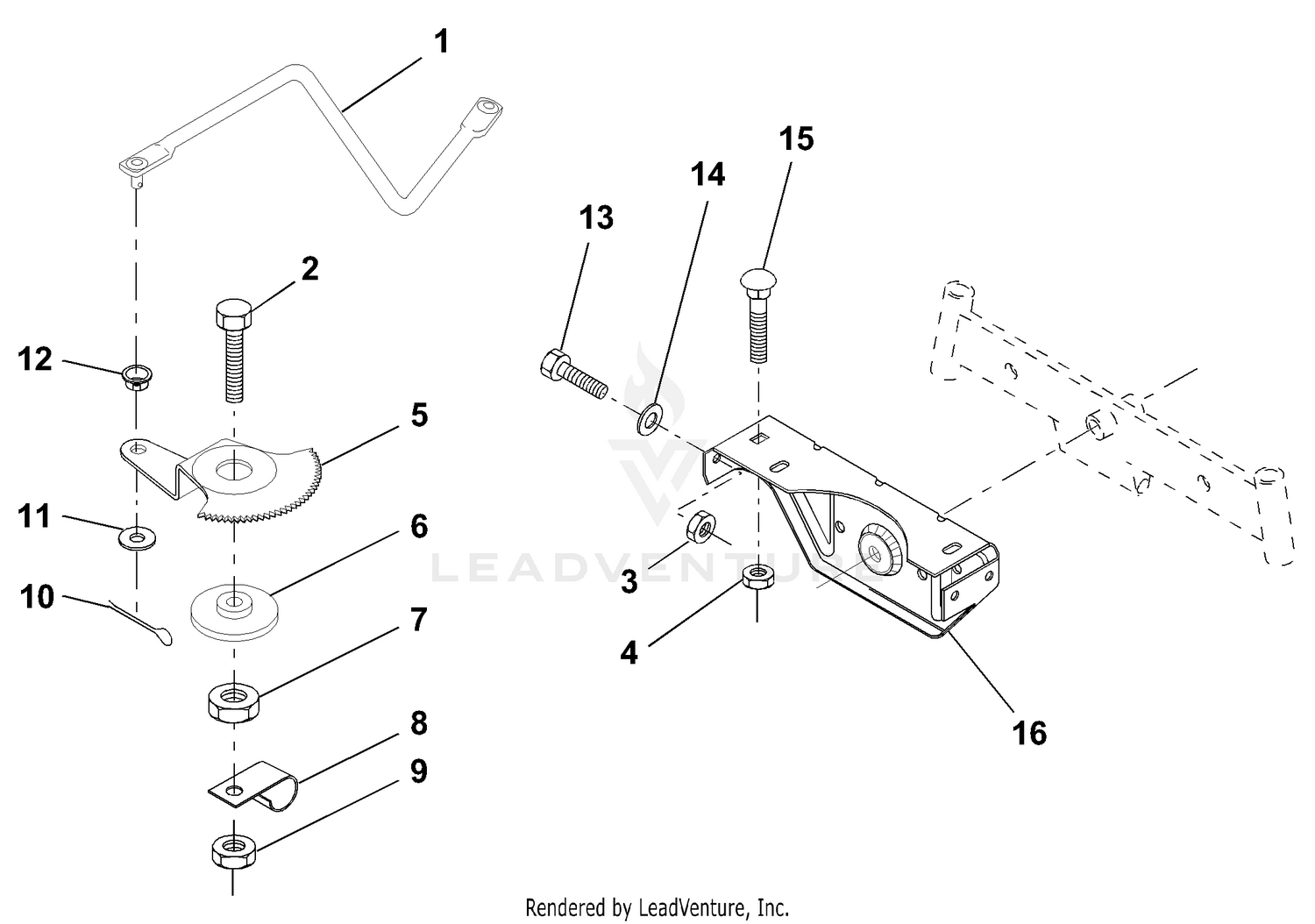Sector Gear / Axle Support