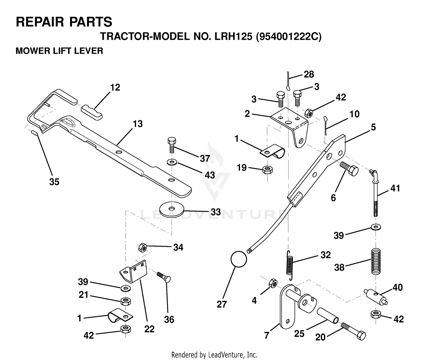 MOWER LIFT LEVER