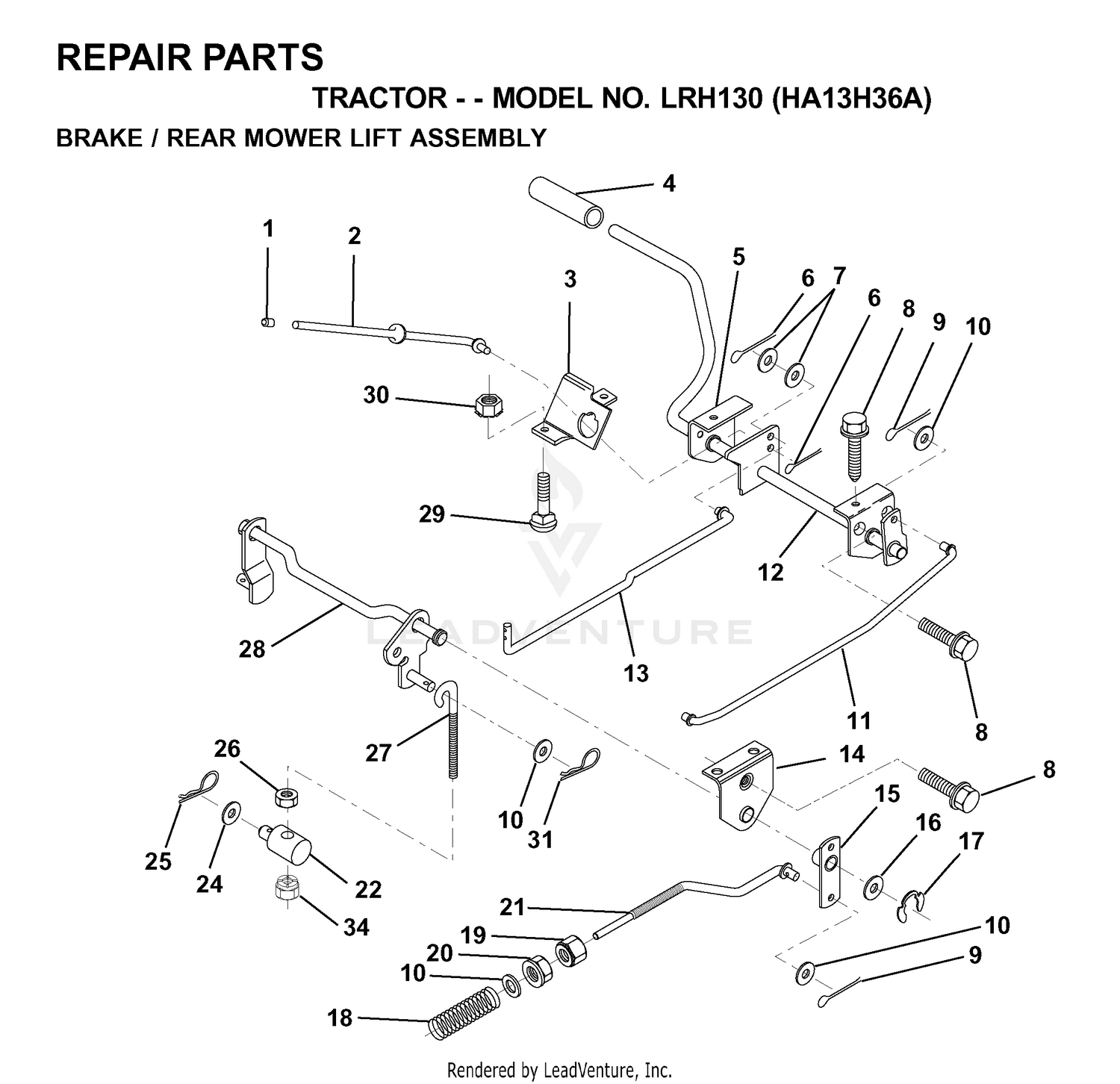 BRAKE / REAR MOWER LIFT