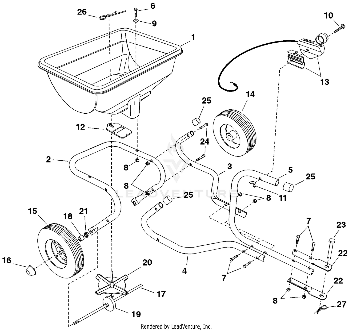 BS 85, 85 LB Tow Broadcast Spreader