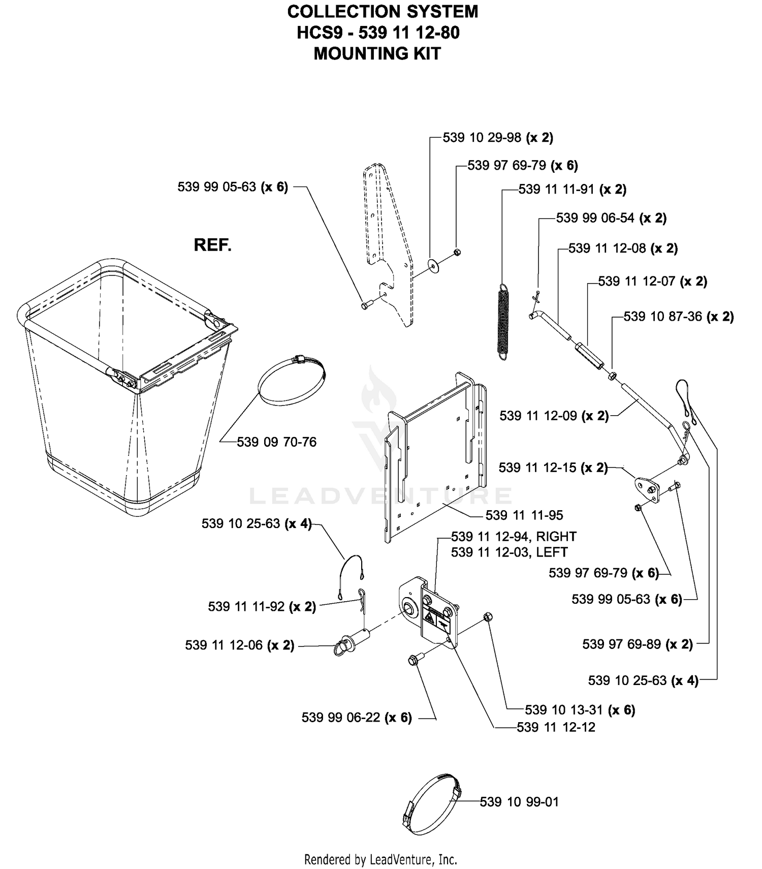 Accessories HCS9 Collection System Mounting Kit