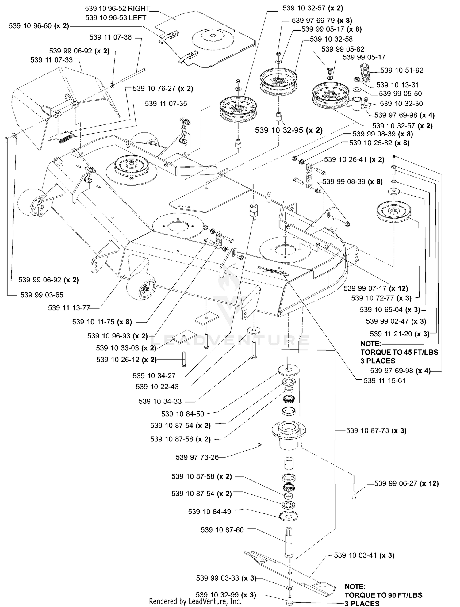 52" Front Deck Assembly (Part 1)