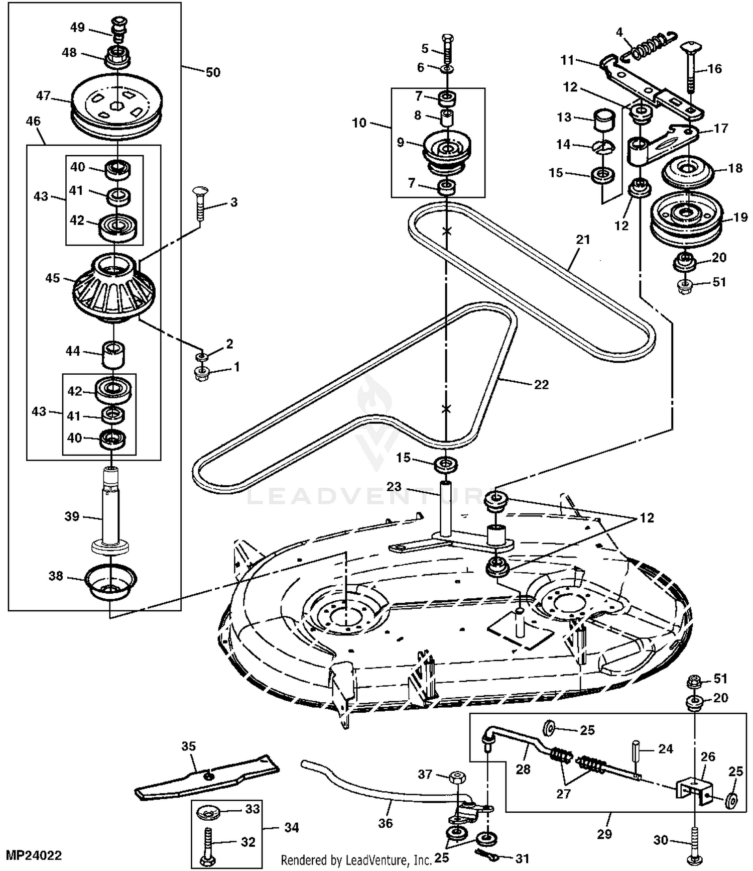 42 in 2025 mower deck belt