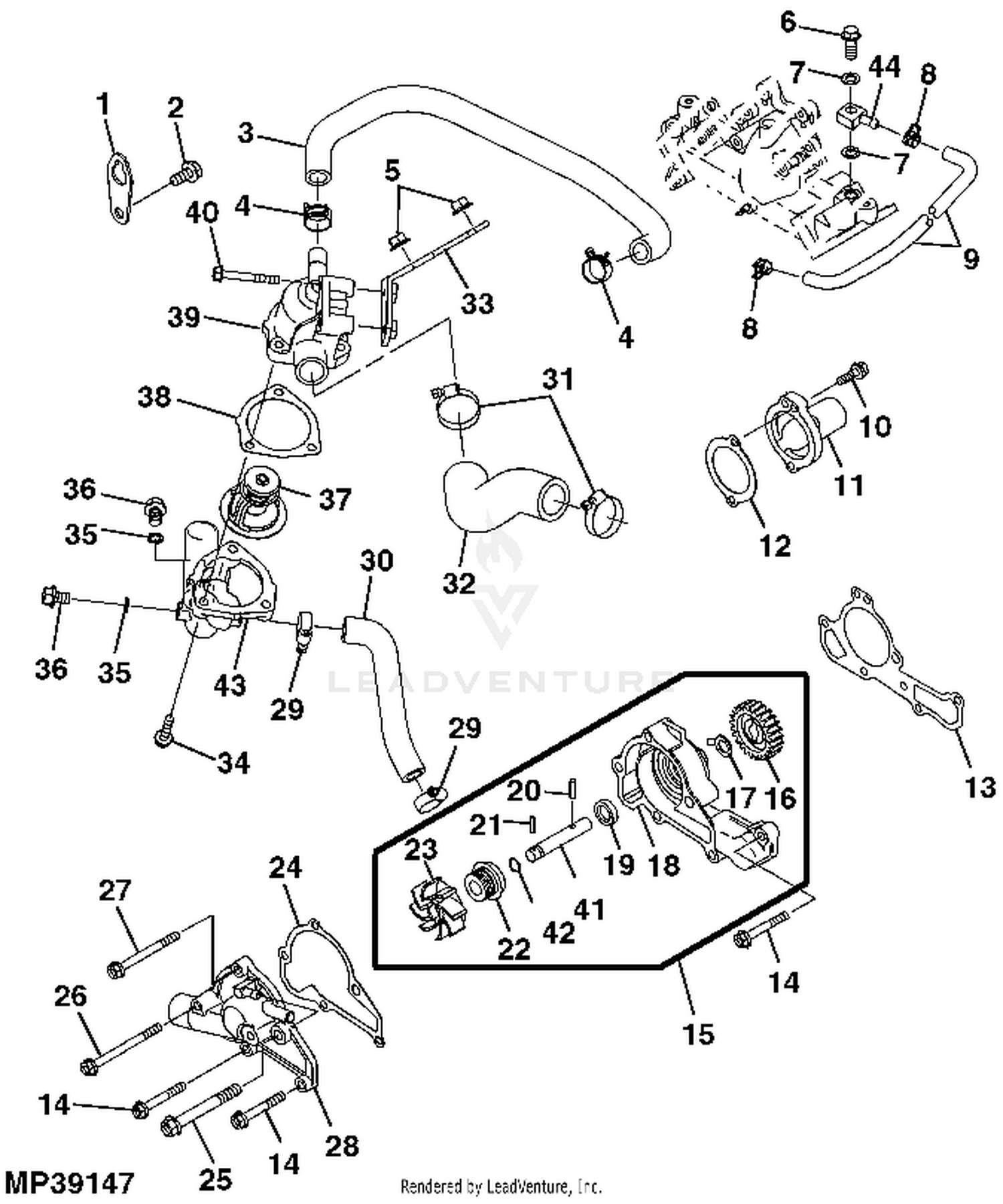 特価商品  John Deere ENGINE MM14375 Water Pump and Thermostat ピンズ・ピンバッジ・缶バッジ
