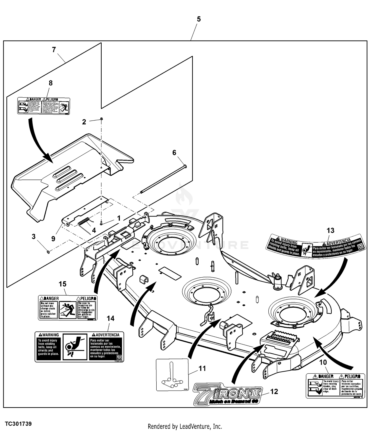 John Deere Original Equipment Mulch Panel #M120965 John Deere Original Equipment Mulch Panel #M120965