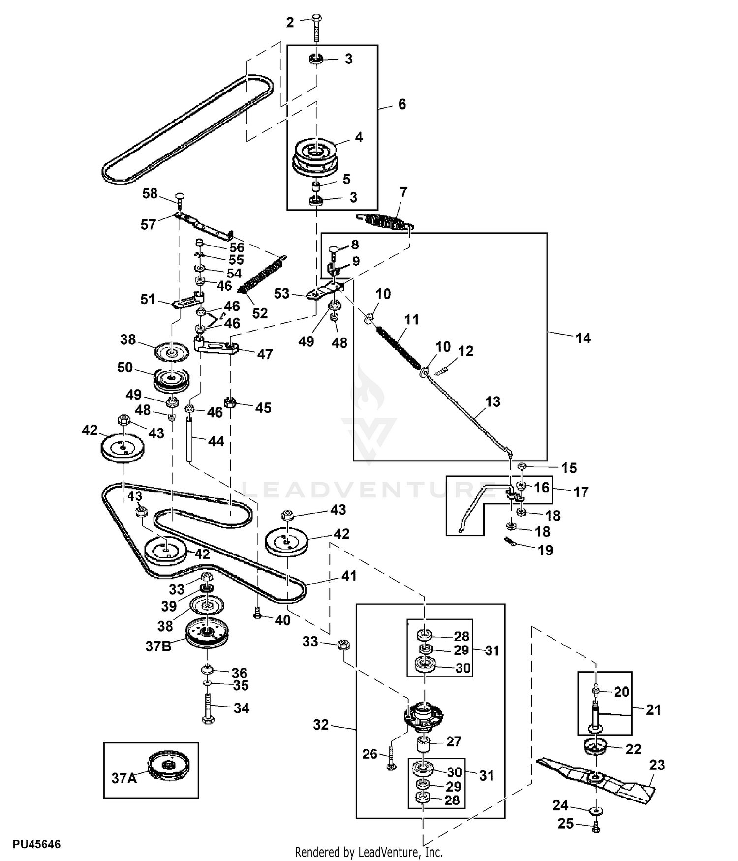 john deere gt235 48c mower deck parts diagram - ElliotJaylin