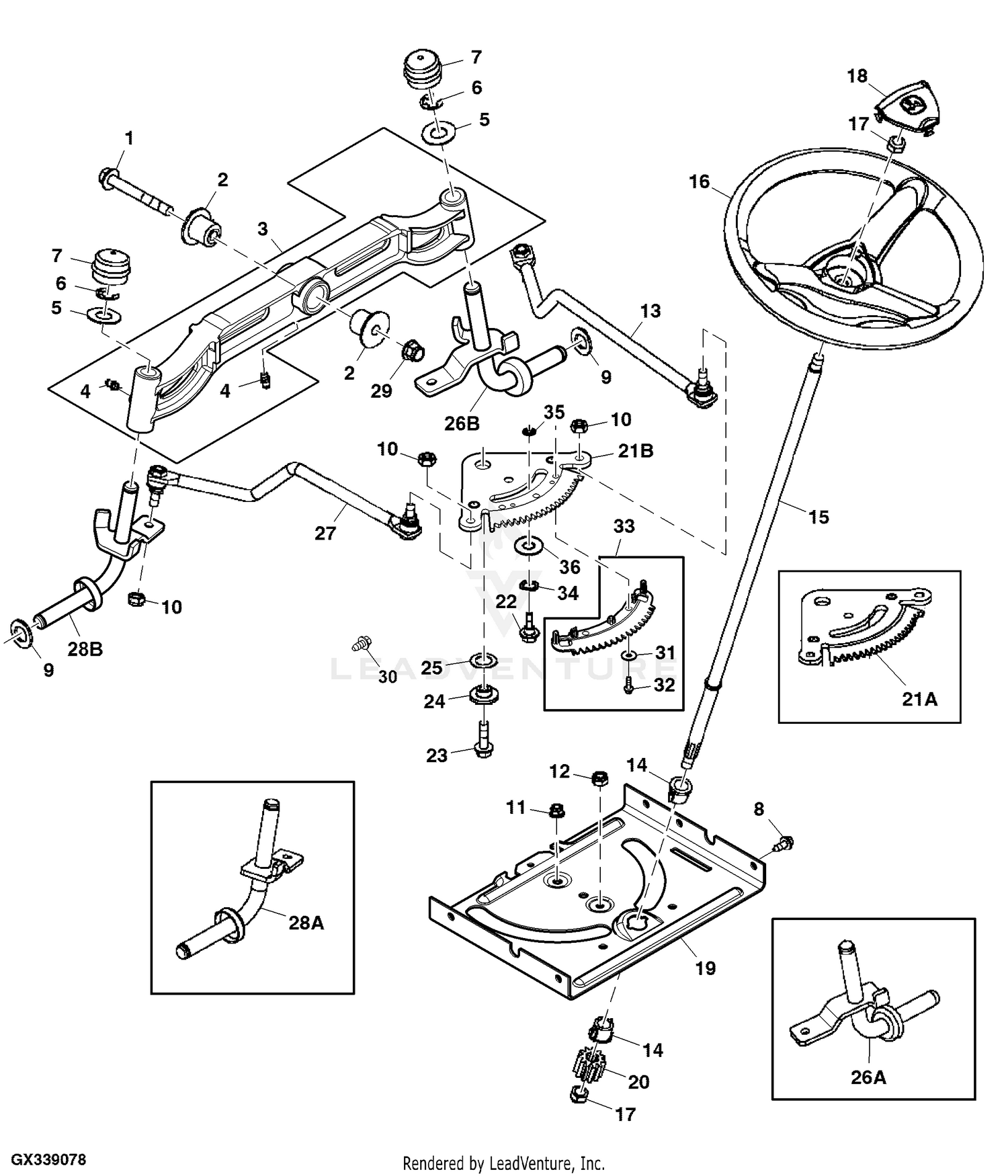 John Deere La145 Deck Parts Diagram