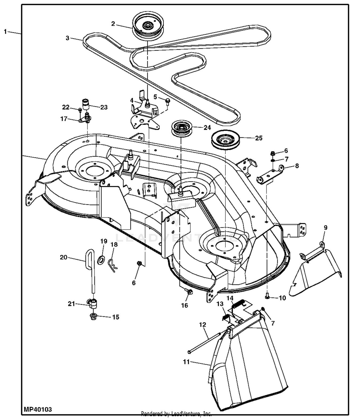 John deere l120 outlet deck