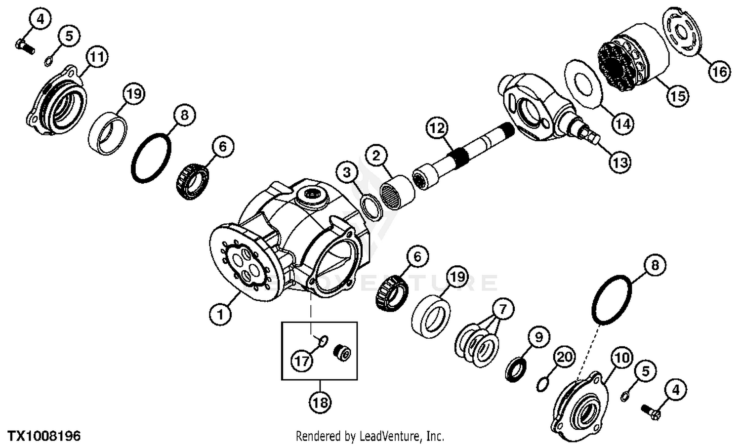 John Deere HYDRAULICS TANDEM PUMP, FRONT