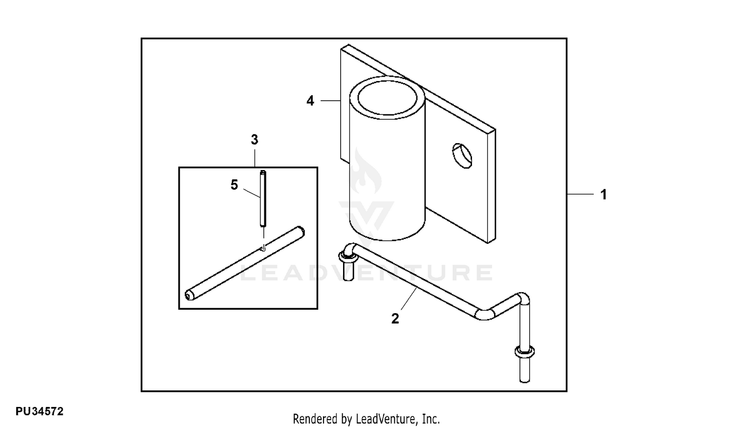 John Deere Three Bag Power Flow Material Collection System  (GT225,GT235,GT245) Jacksheave, Idlers, Belt, 48C / 48X inch (For Canada  and USA)