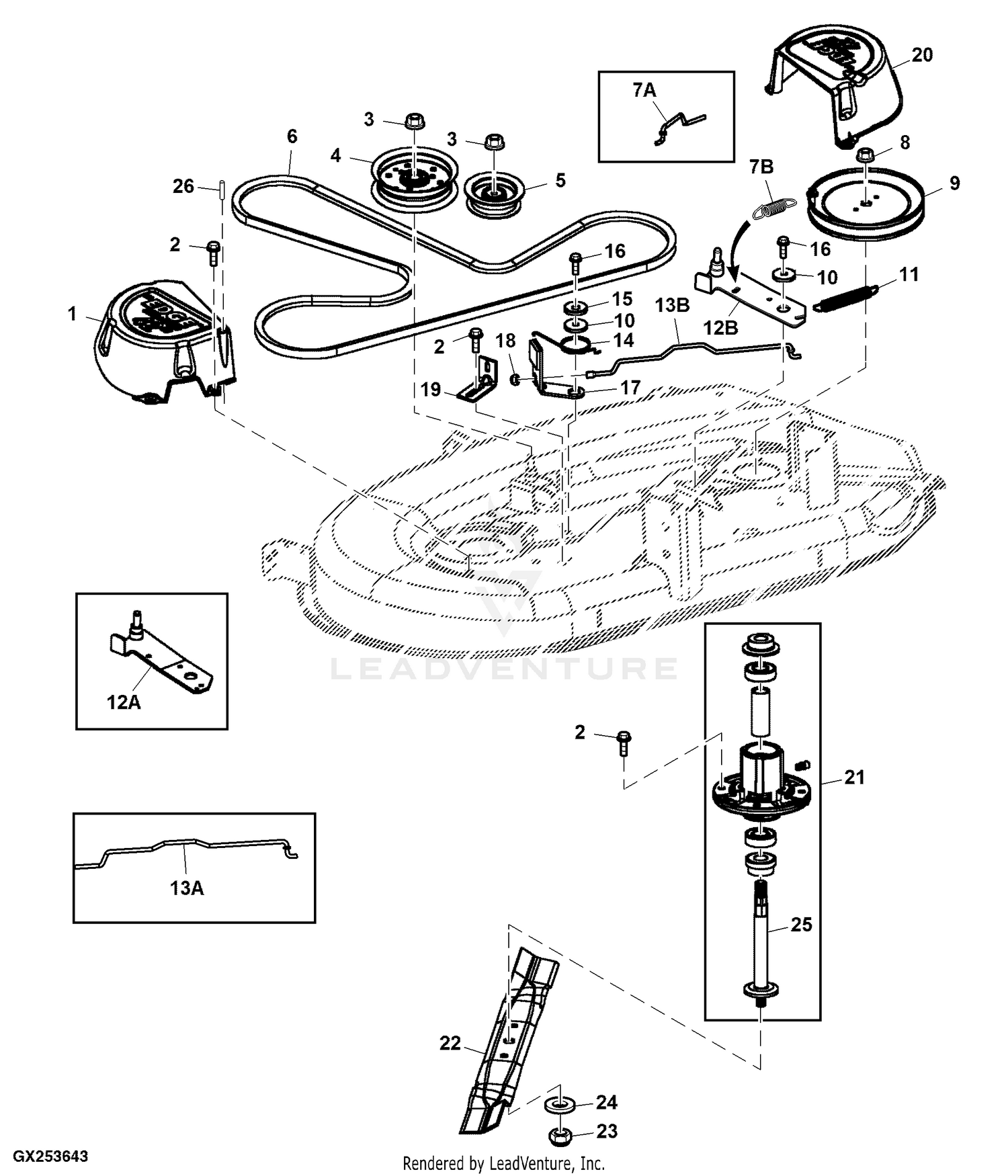 John deere 2025 d105 deck belt