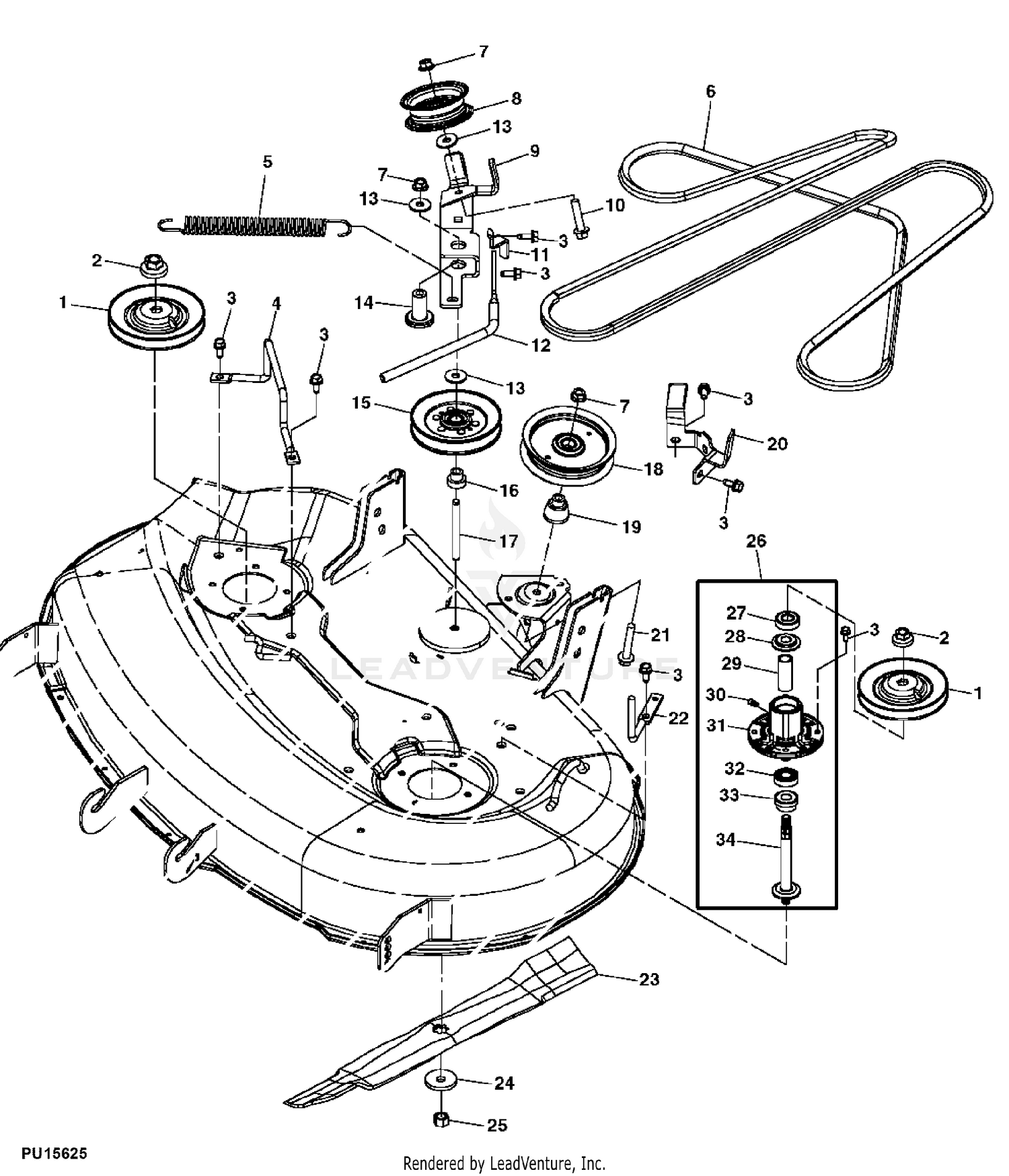 John deere x300 deck belt replacement sale