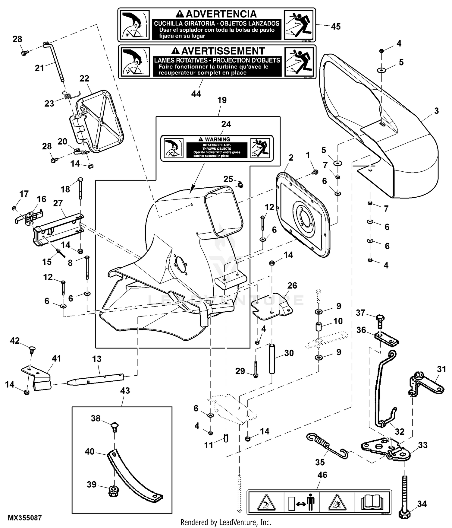 john deere power flow parts diagram