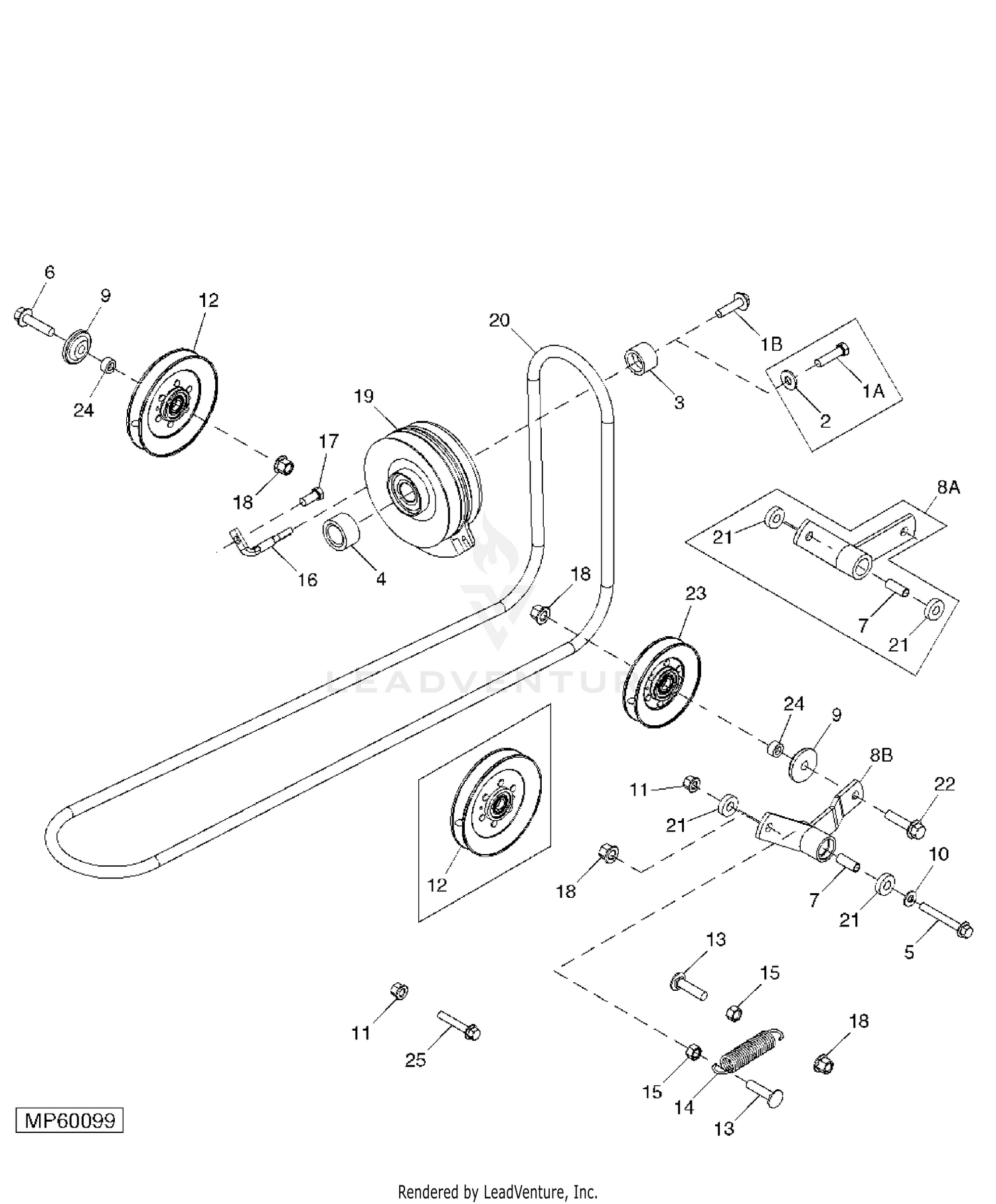 John deere best sale 737 pto belt