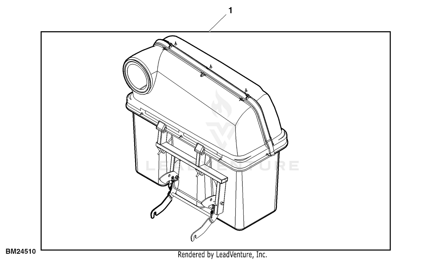 John Deere Power Flow Blower Assembly (48C Mower) -PC9146 Jacksheave,Idlers  & Belt,48C: Two-Bag Powerflow Material Collection System