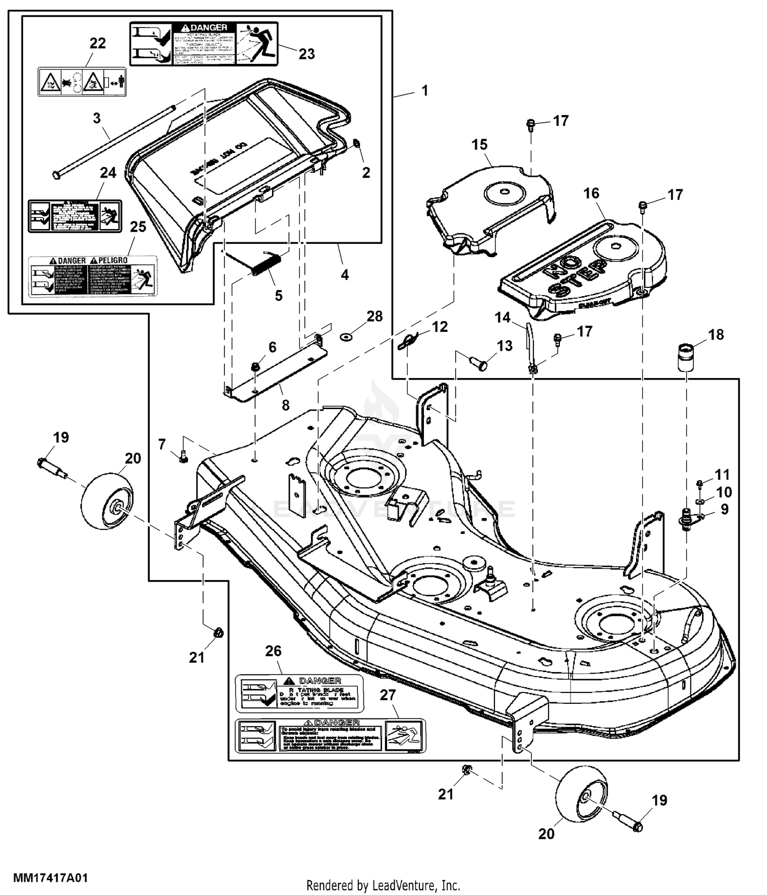 John deere 48c mower deck parts illustration hot sale