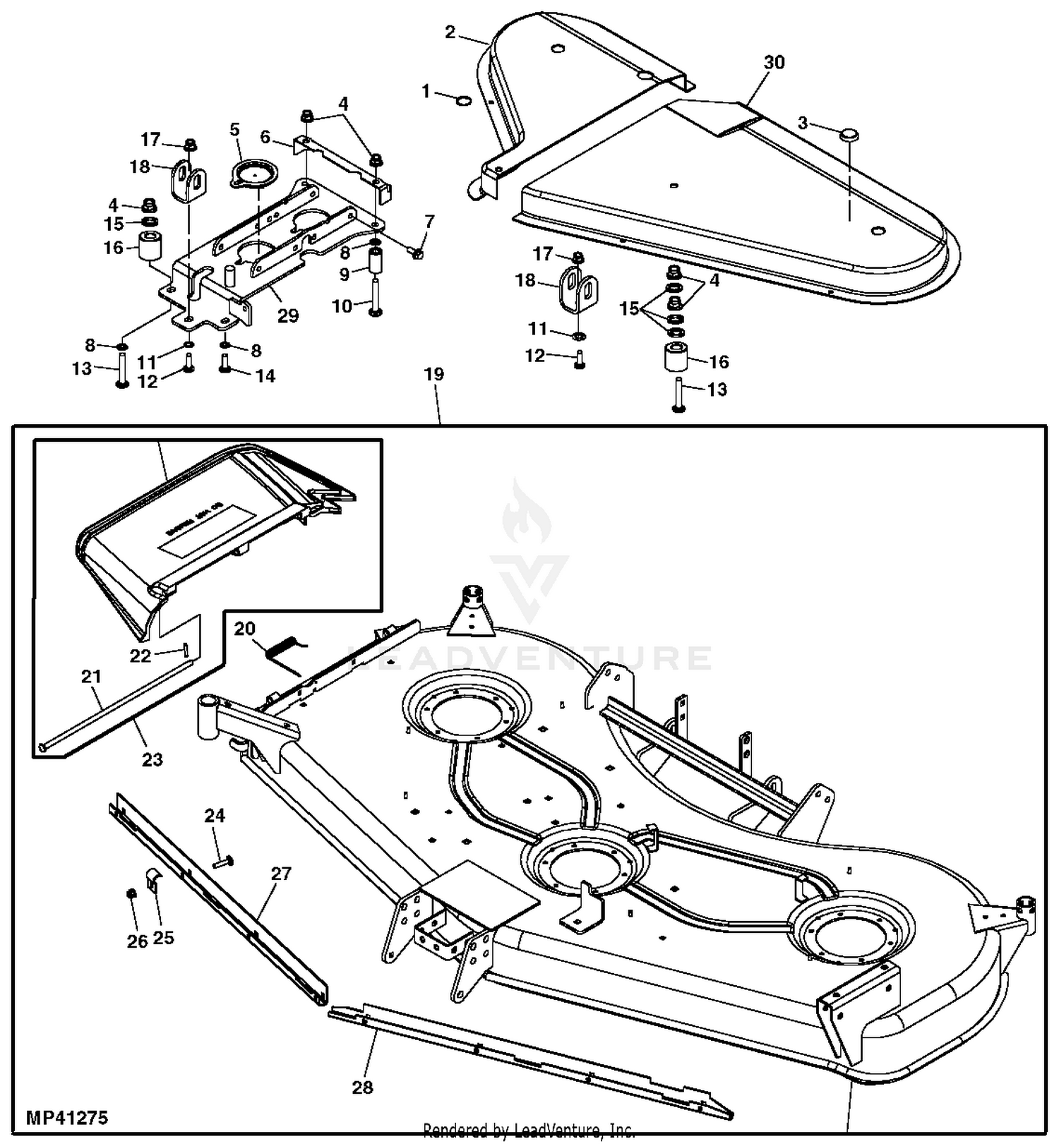 John deere 72 inch mower deck parts hot sale