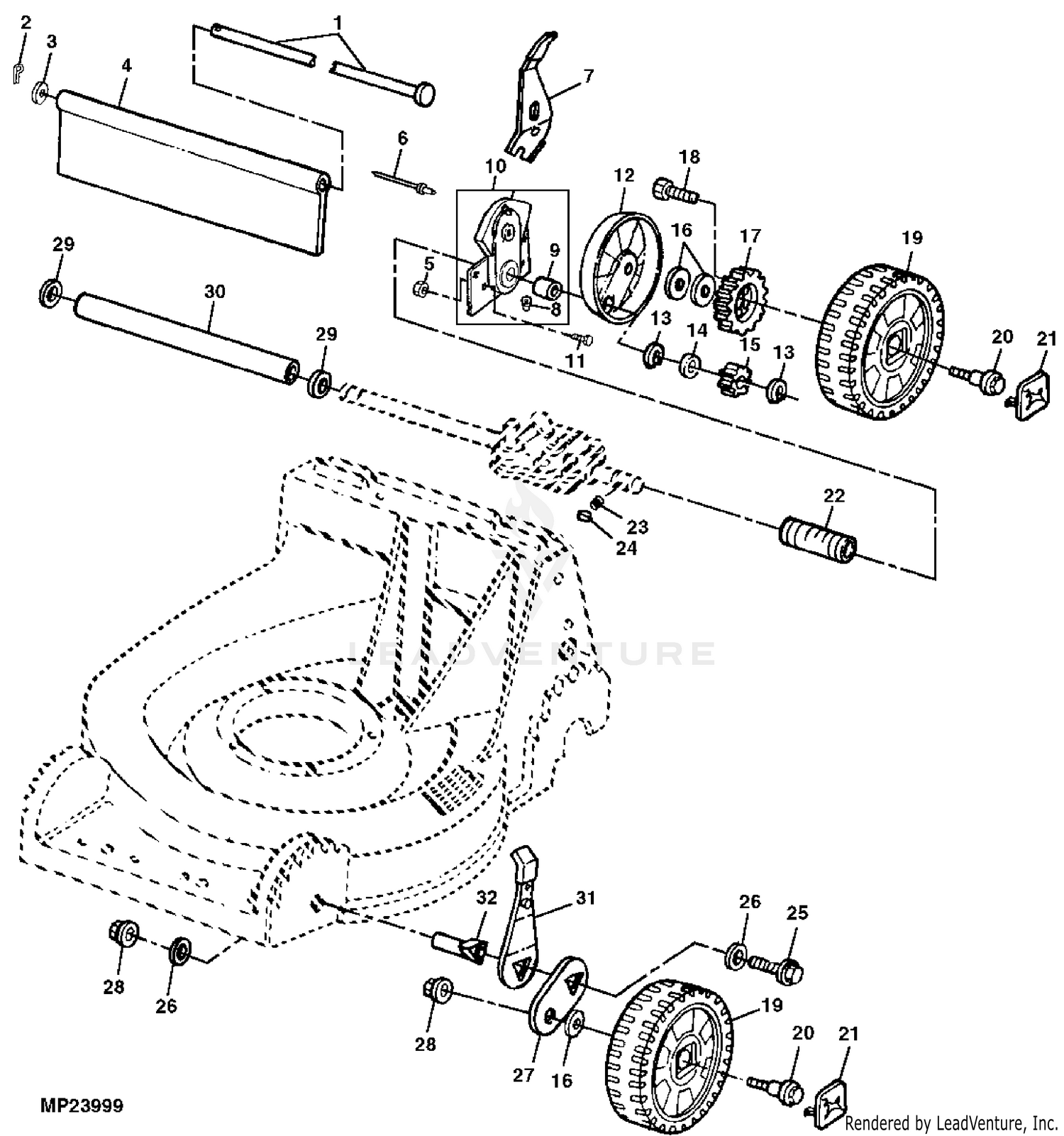 John Deere JA62 Home Depot 21 IN Walk Behind Mower Cast Deck PC2878 WHEELS MOWER RELATED PARTS