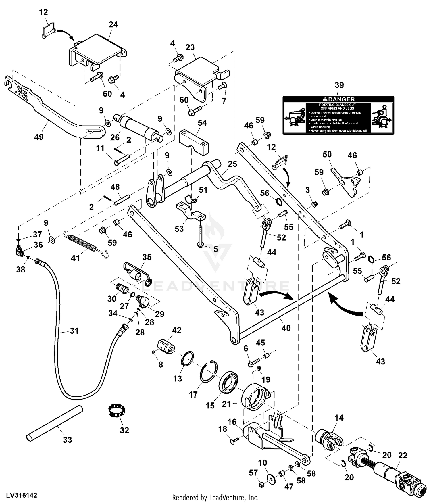 John Deere Material Collection System Power Flow Blower, 54X inch ( -  080000)