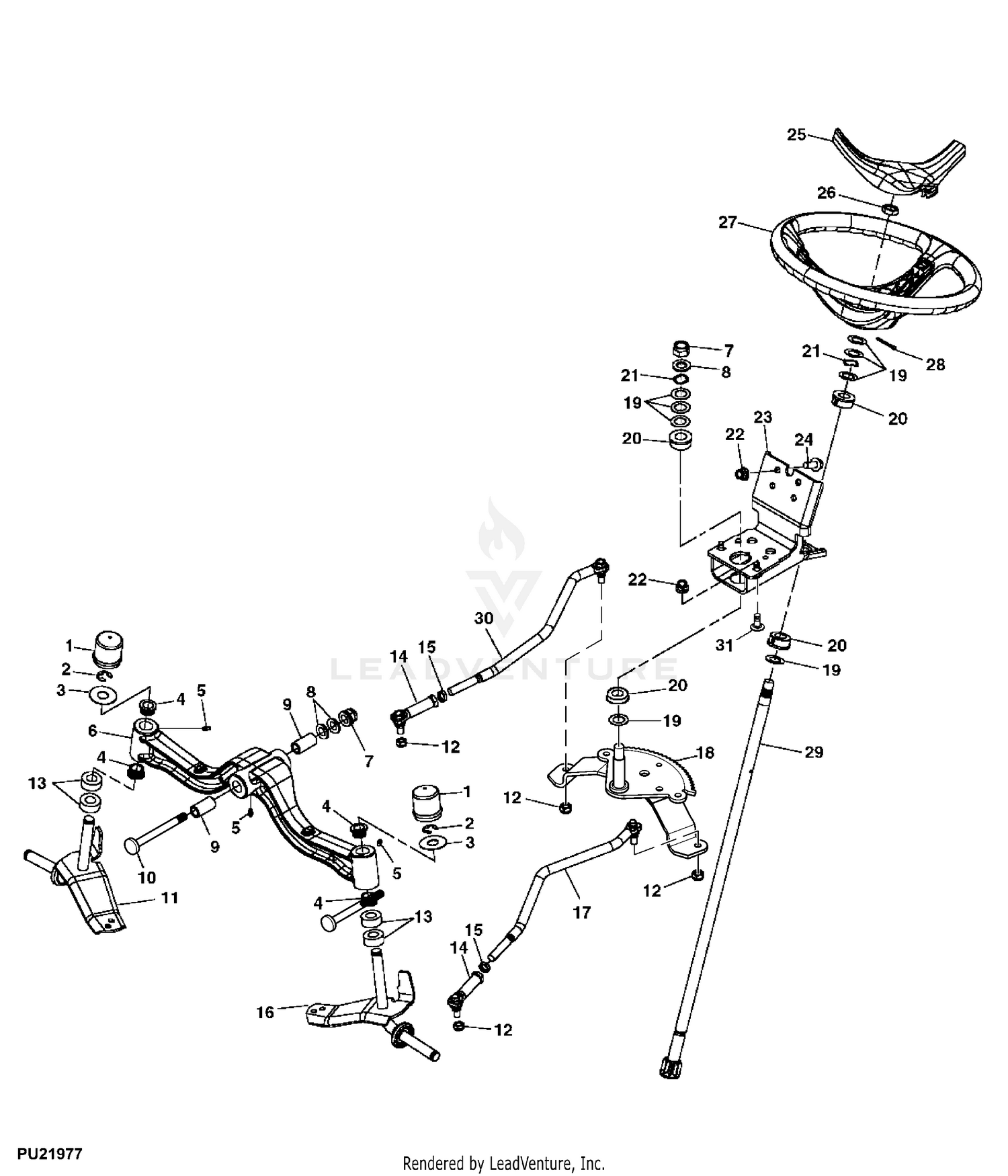 John deere x300 online deck parts