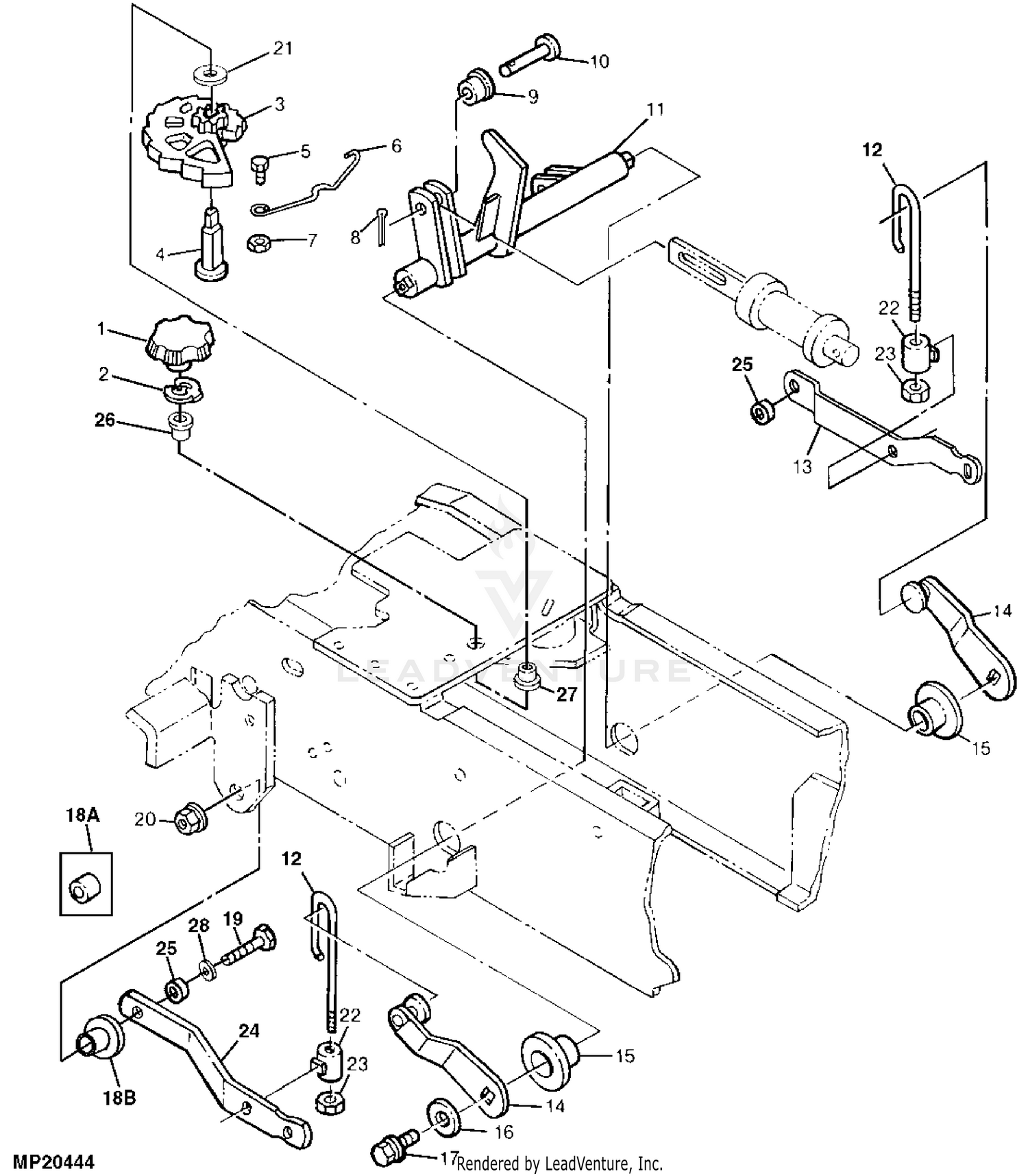 John Deere 345 Lawn Garden Tractors With 44 IN Mower Deck PC2428 Mower Deck Lift Linkage 325 345 WHEELS FRAME OPERATOR S STATION