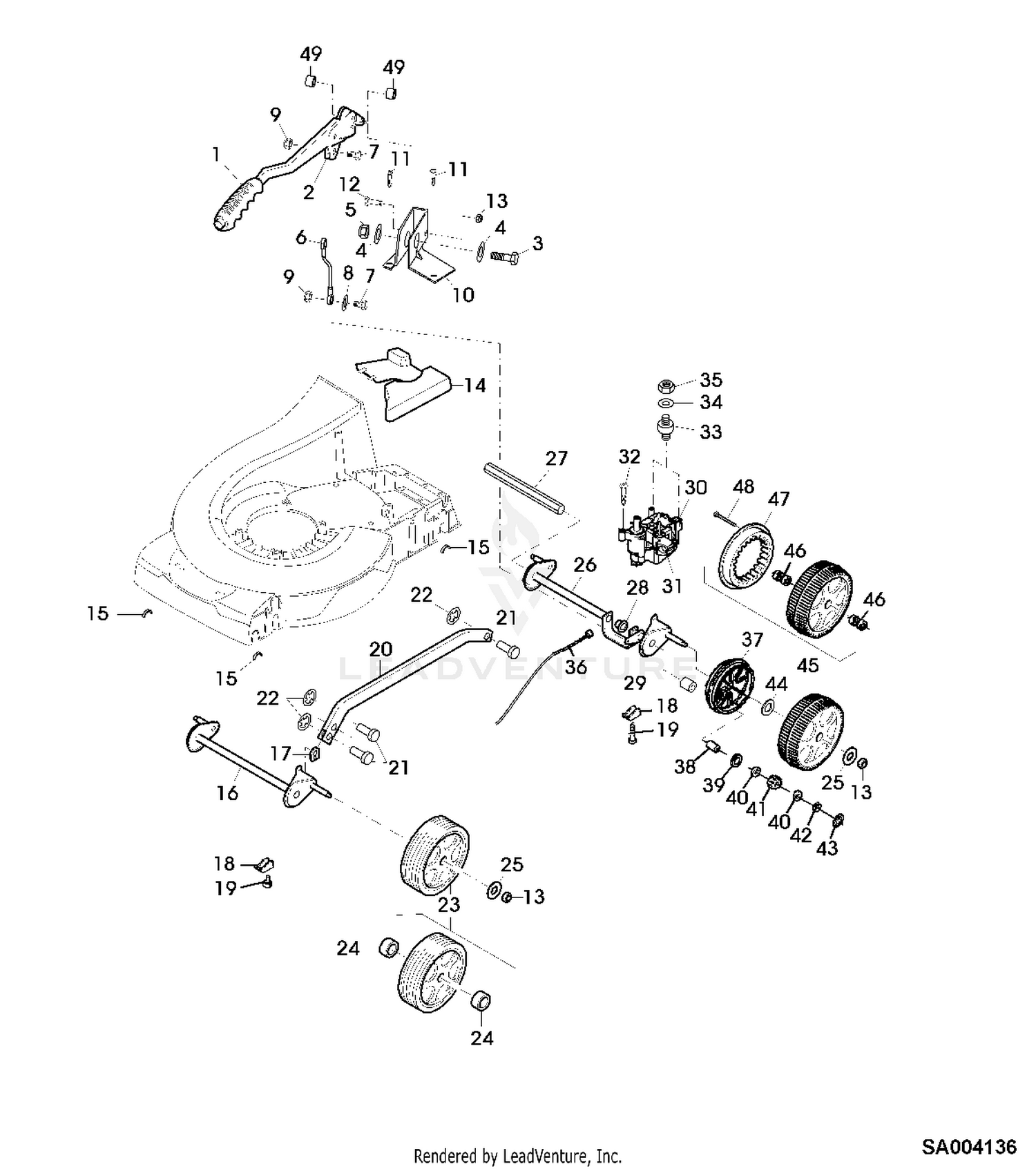 John Deere 54cm Walk Behind Mowers 4 Cycle Engine FJ180V SA805