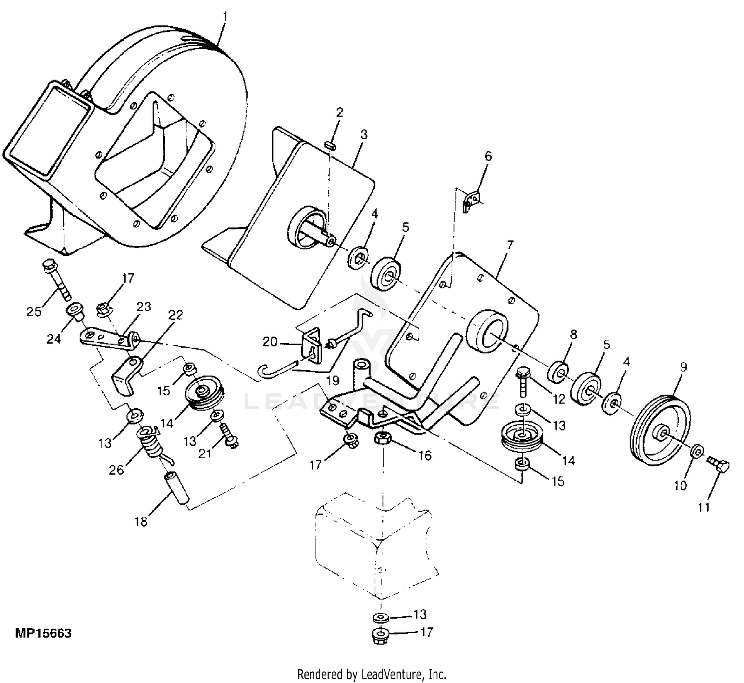 AM130327 - SHEAVE, WELDED (POWER FLOW) fits John Deere