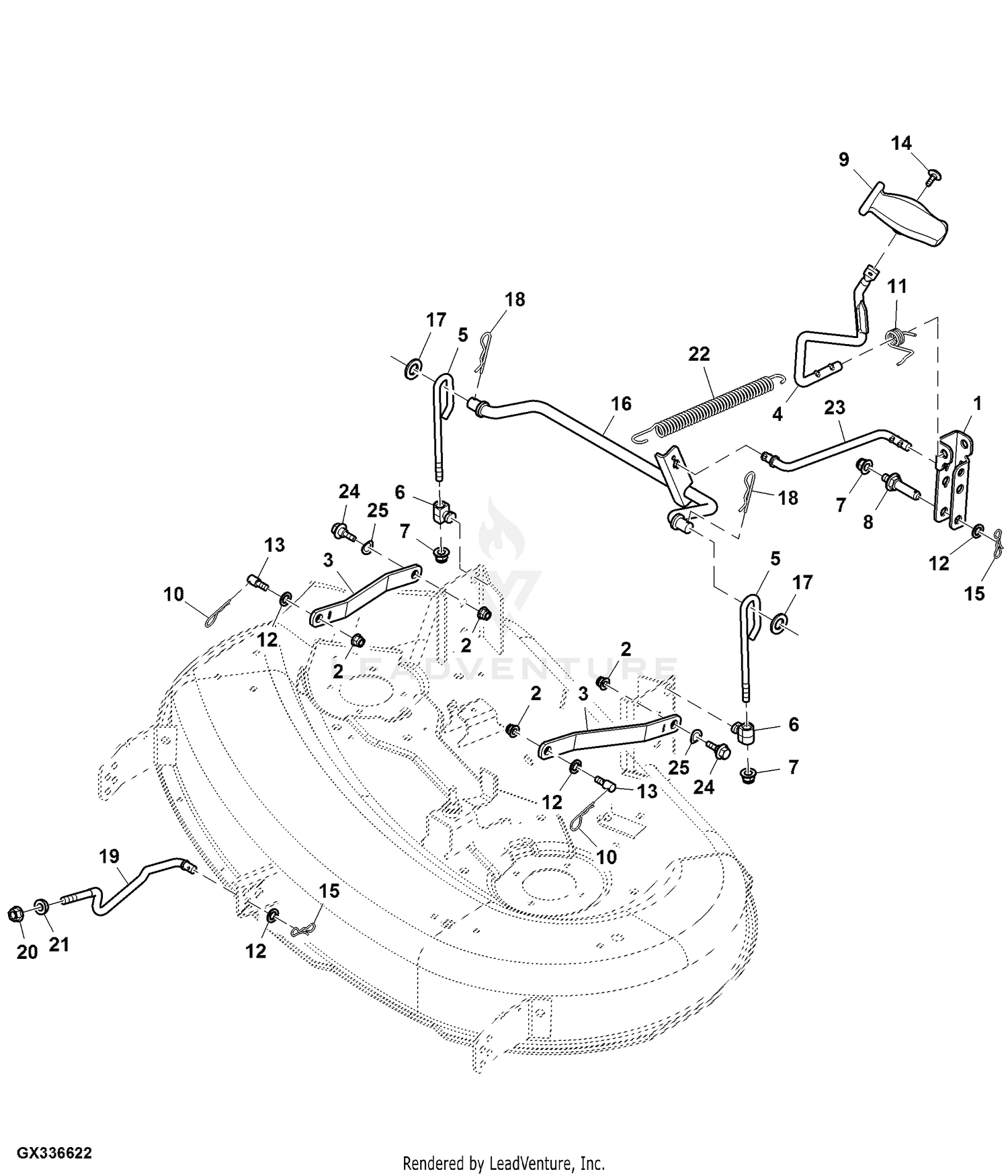 John deere e110 online mower