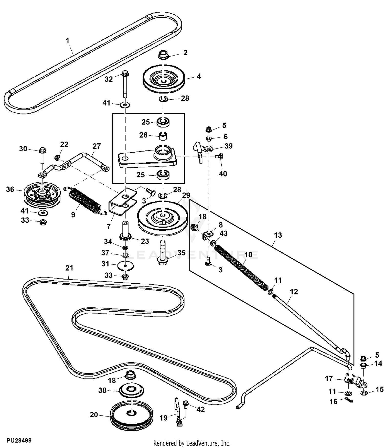 John Deere X540 TRACTOR MULTI-TERRAIN SERIES (With 54 inch Mower Deck)  -PC9527 Blower Housing,48C: Two-Bag Power Flow Material Collection