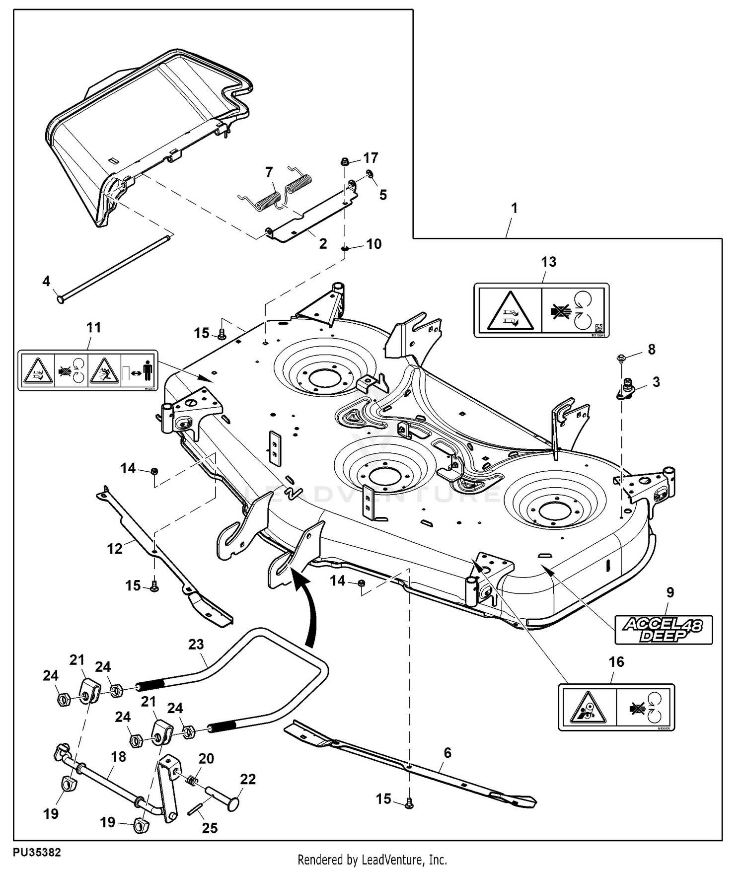 John deere 48 deck parts hot sale