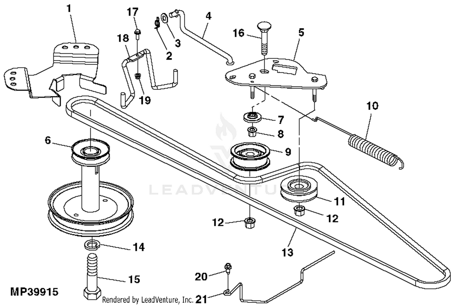 John deere la105 2024 drive belt replacement