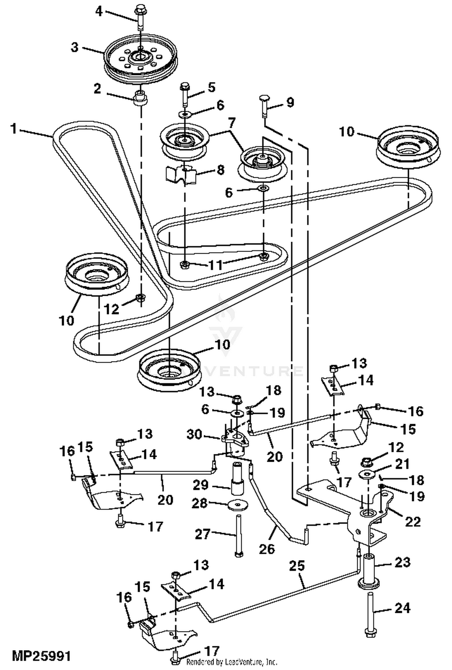 John Deere 48 Deck Belt Diagram